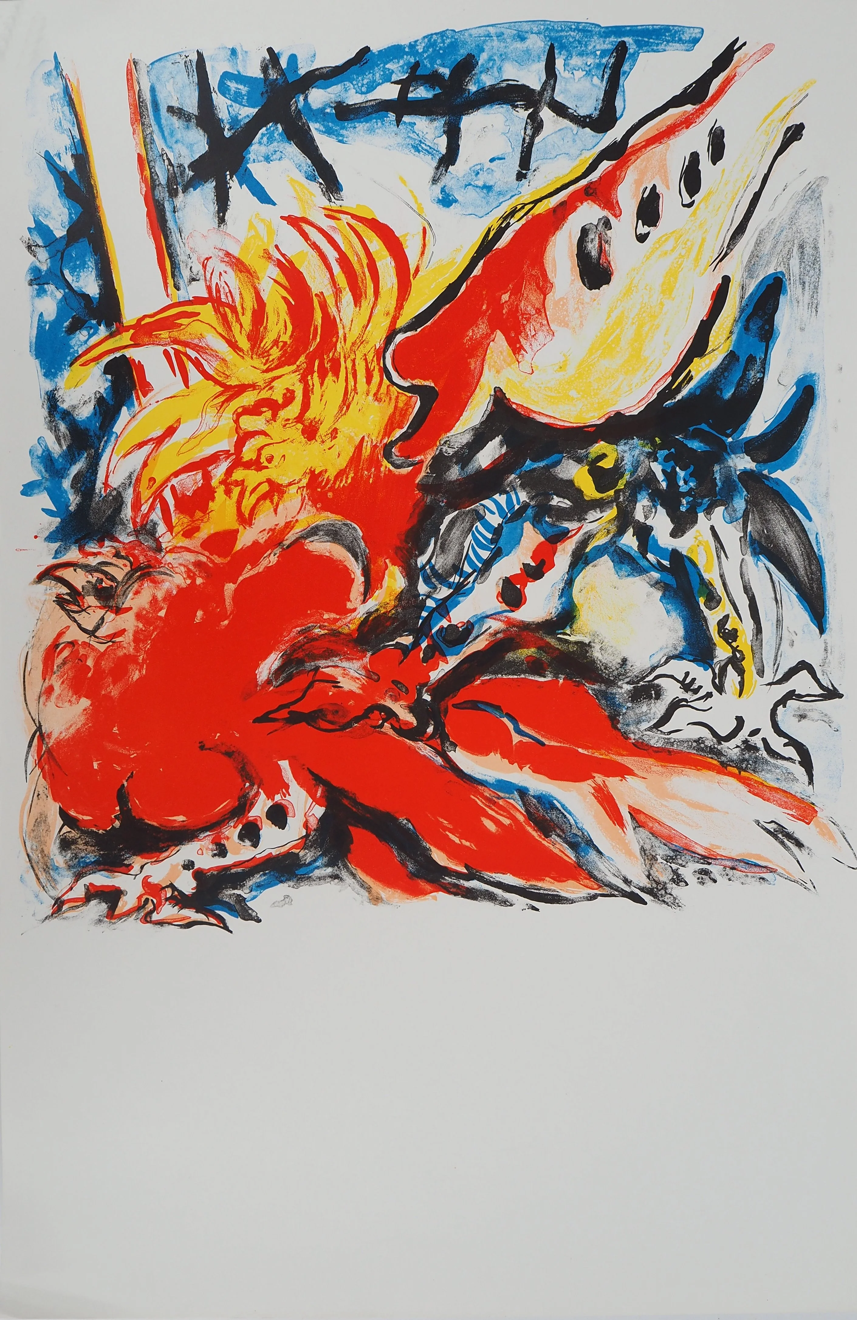 Edouard PIGNON : La fureur animale, Lithographie originale