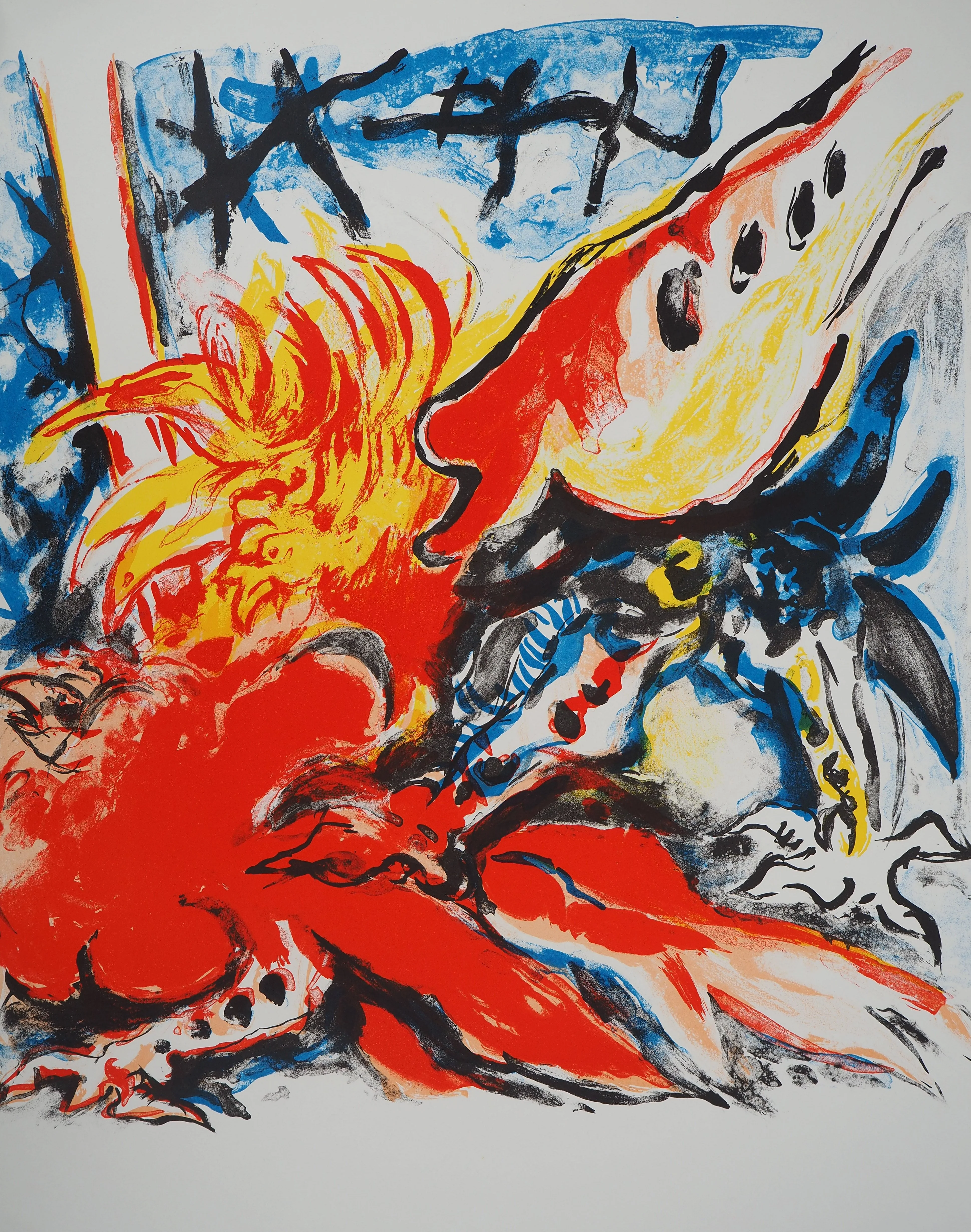 Edouard PIGNON : La fureur animale, Lithographie originale - Image 2