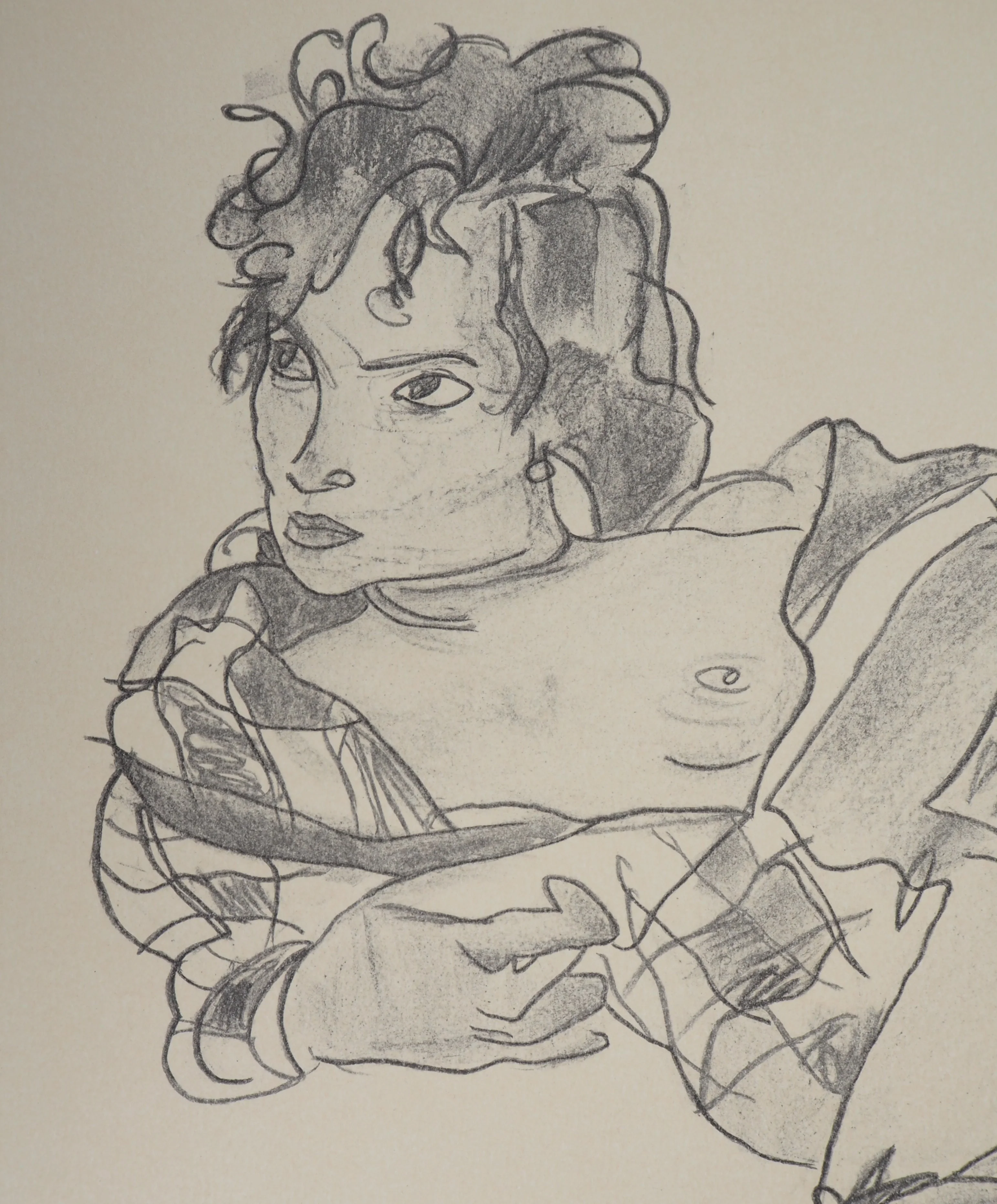 Egon SCHIELE : Nu aux jarretelles, Lithographie signée - Image 4