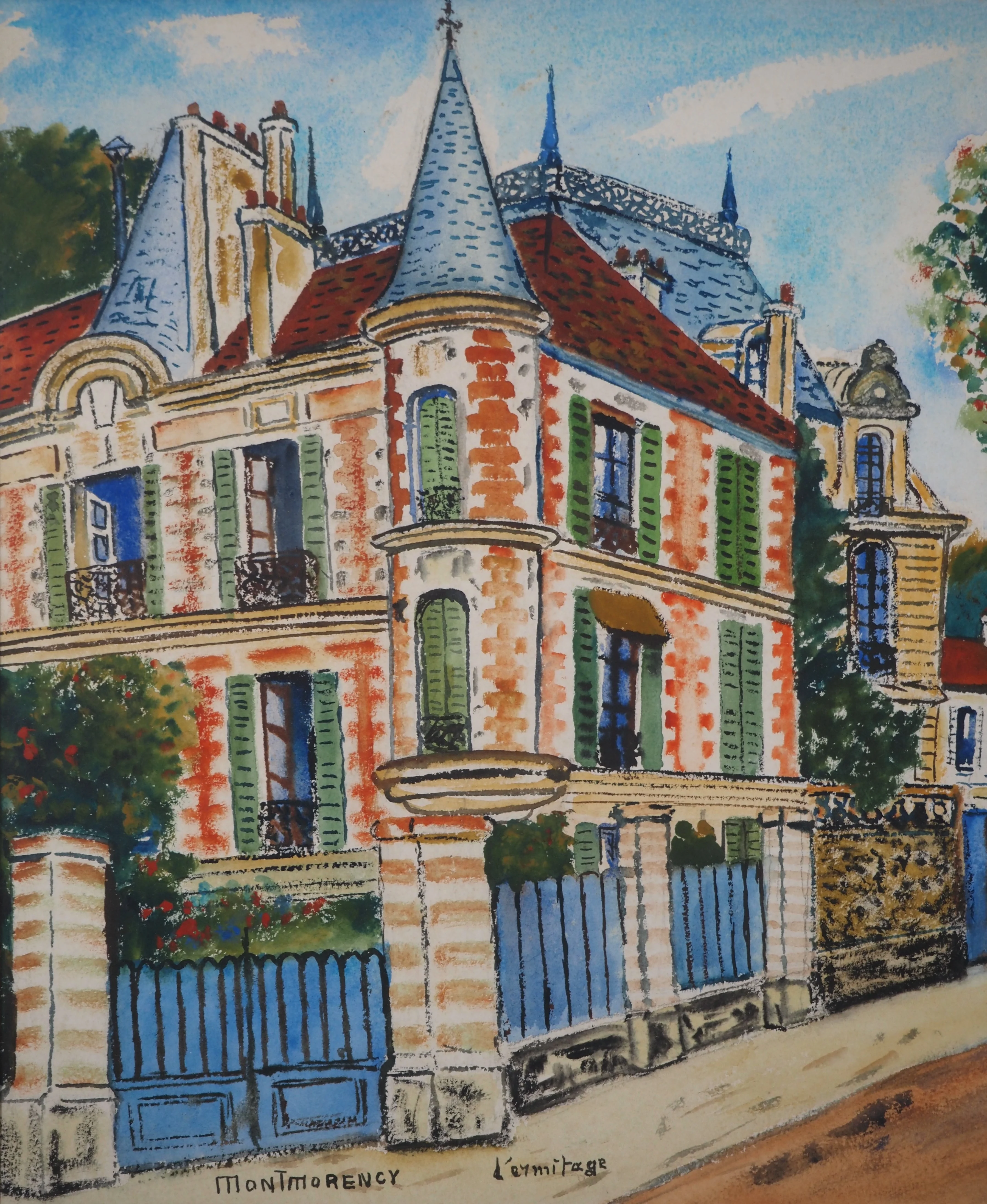 Elisée MACLET : Château à Montmorency, Aquarelle originale signée - Image 6