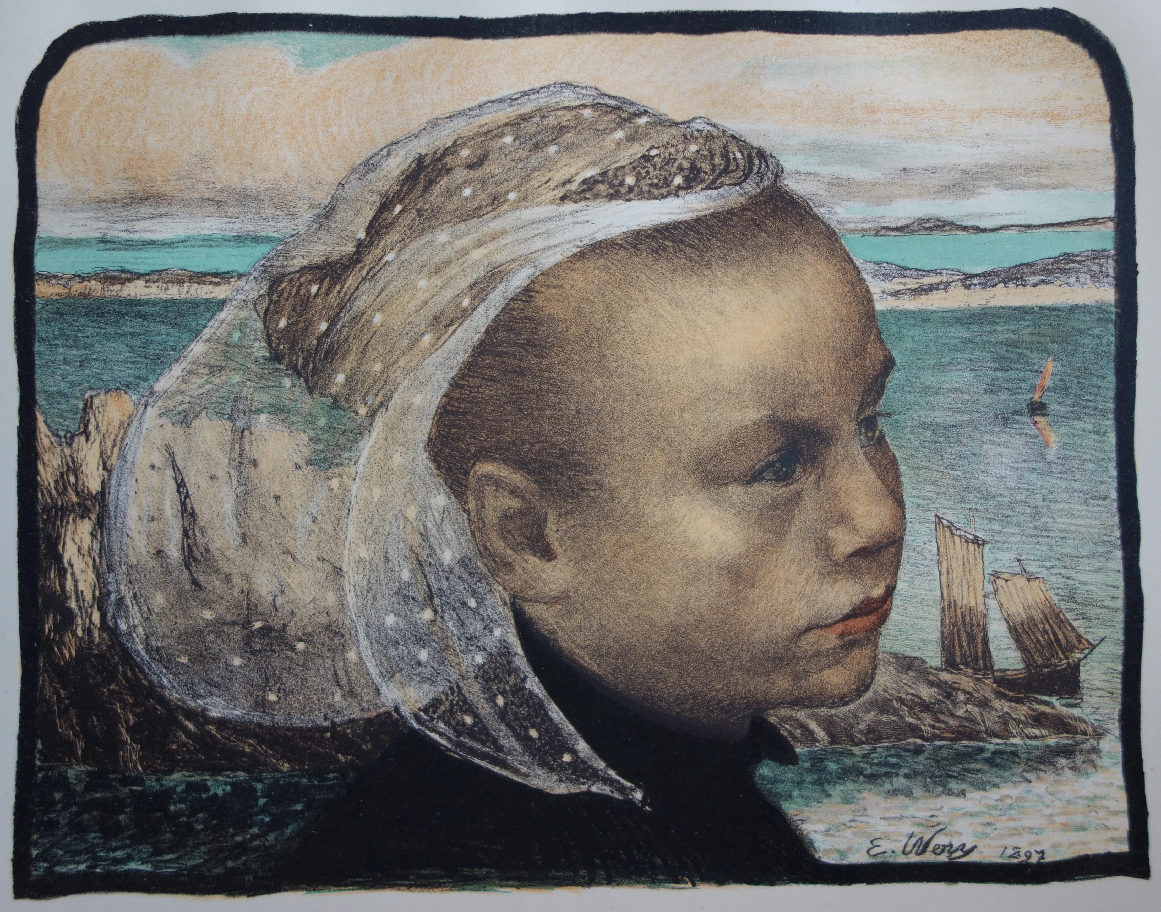 Emile-Auguste WERY : Bretagne, Lithographie originale signée - Image 2