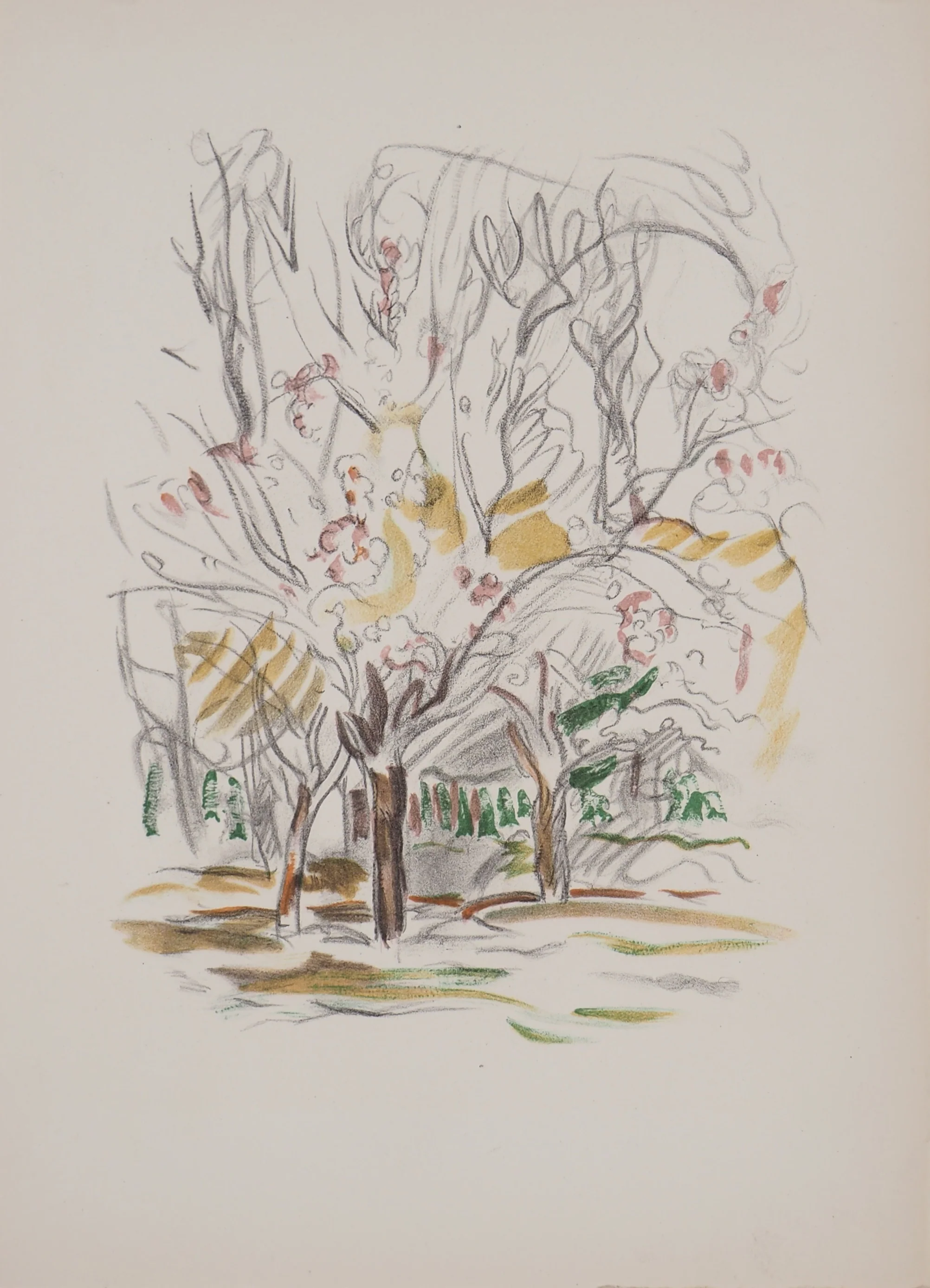 Emile OTHON FRIESZ : Le parc au printemps, Lithographie originale - Image 2