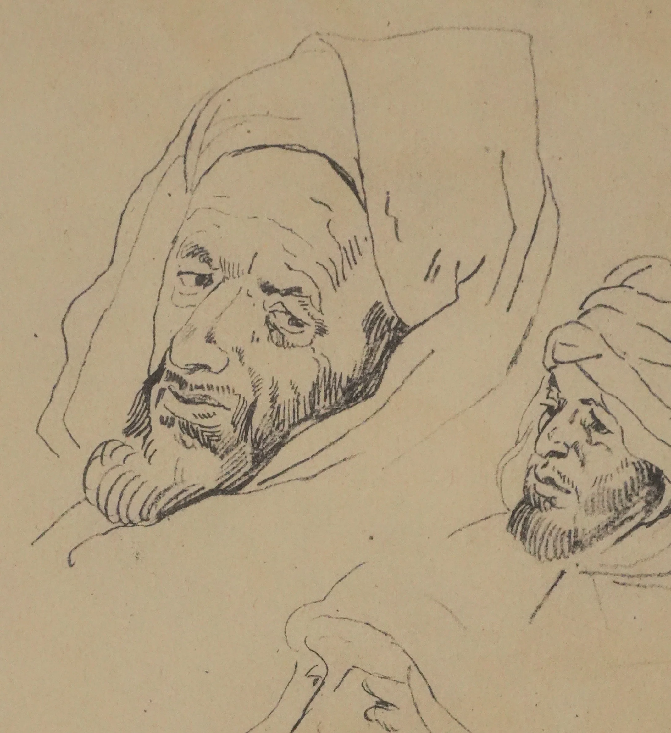 Eugène DELACROIX (d'après) : Visage d'homme, Lithographie signée - Image 6