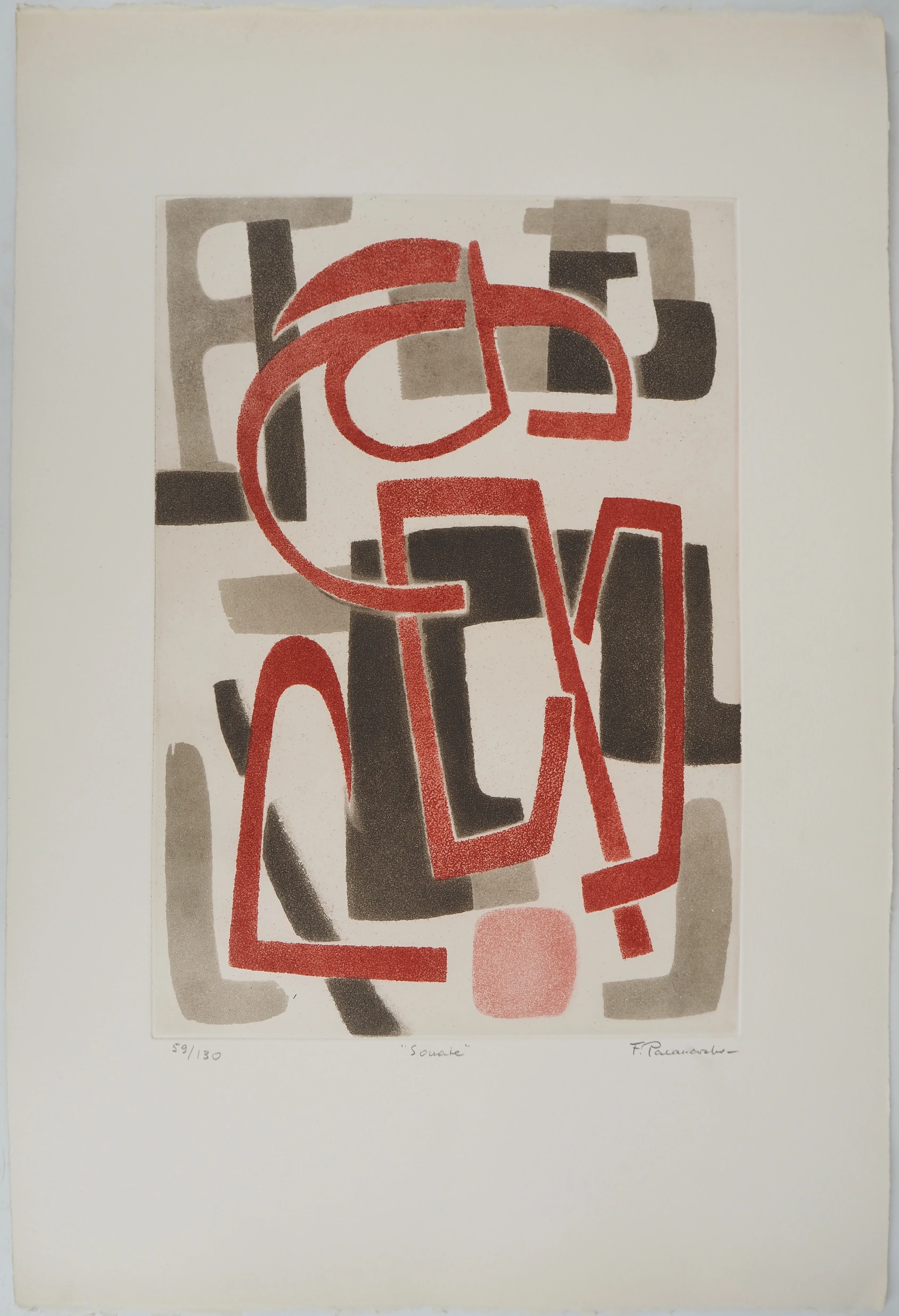 Felicia PACANOWSKA : Sonate, Gravure originale signée