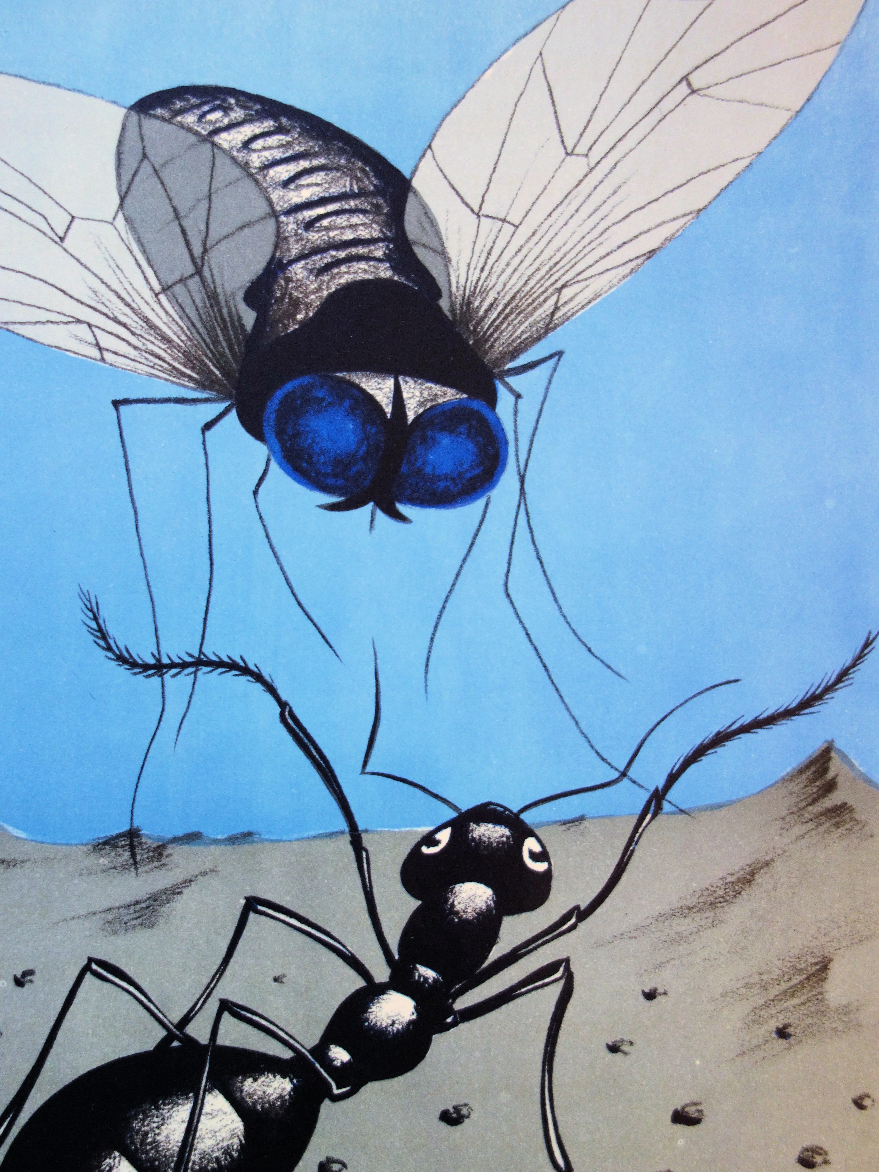 Félix LABISSE : La mouche et la fourni, Lithographie originale signée - Image 2