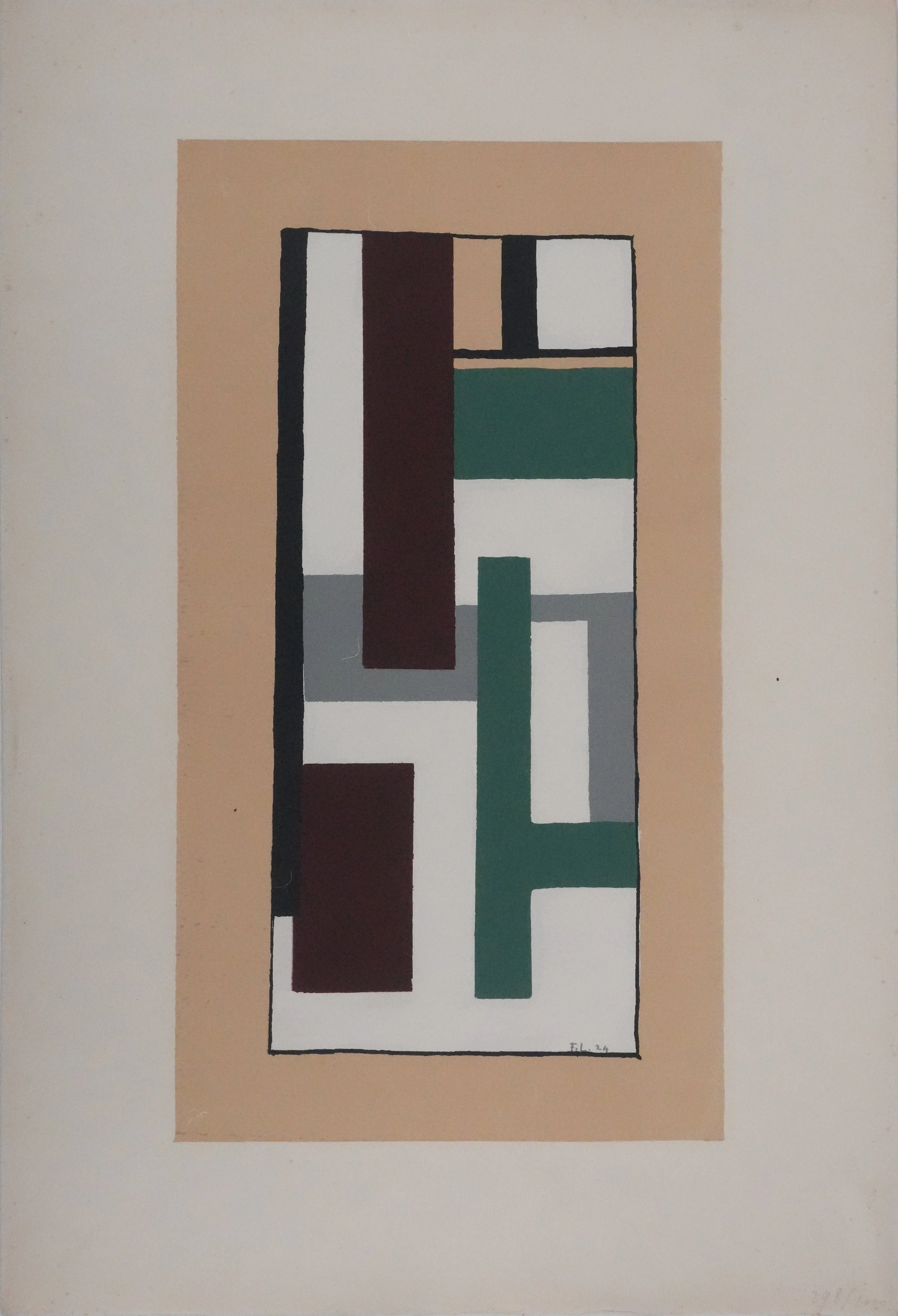 Fernand LEGER : Abstraction, Sérigraphie originale signée