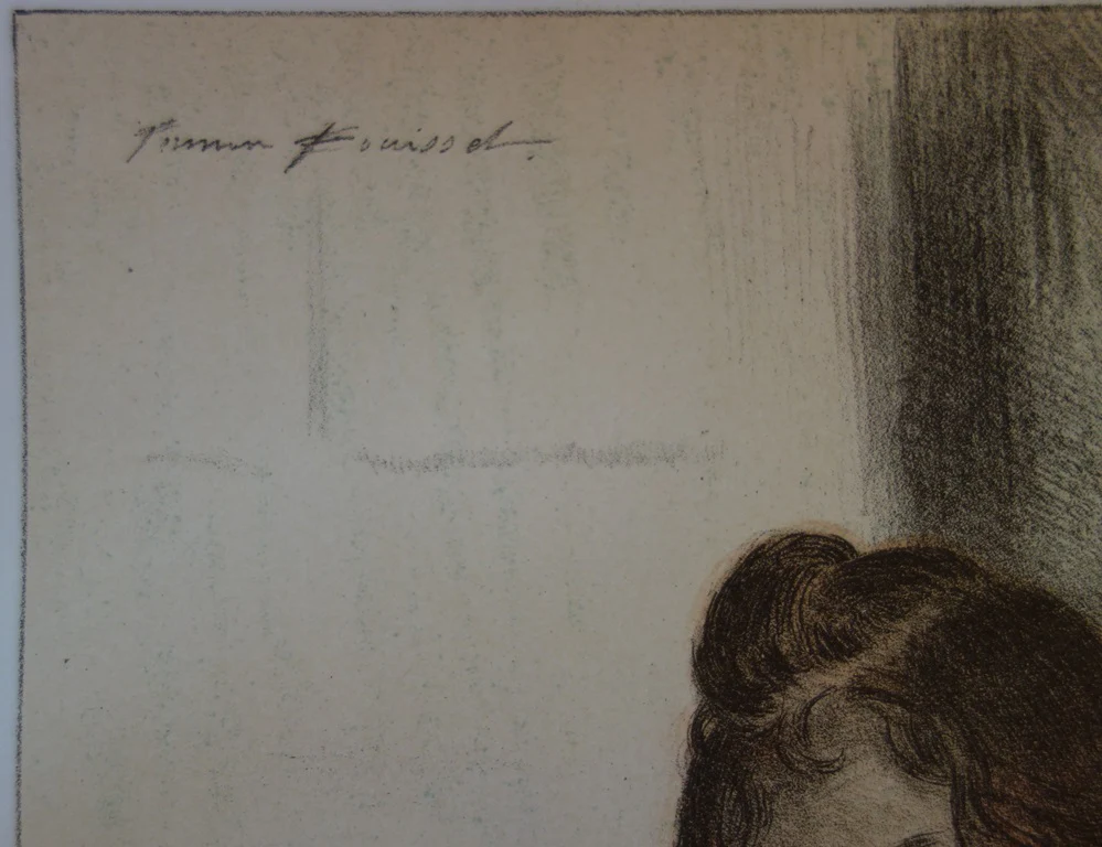 Firmin BOUISSET : La petite marchande de fleurs, Lithographie originale signée - Image 2