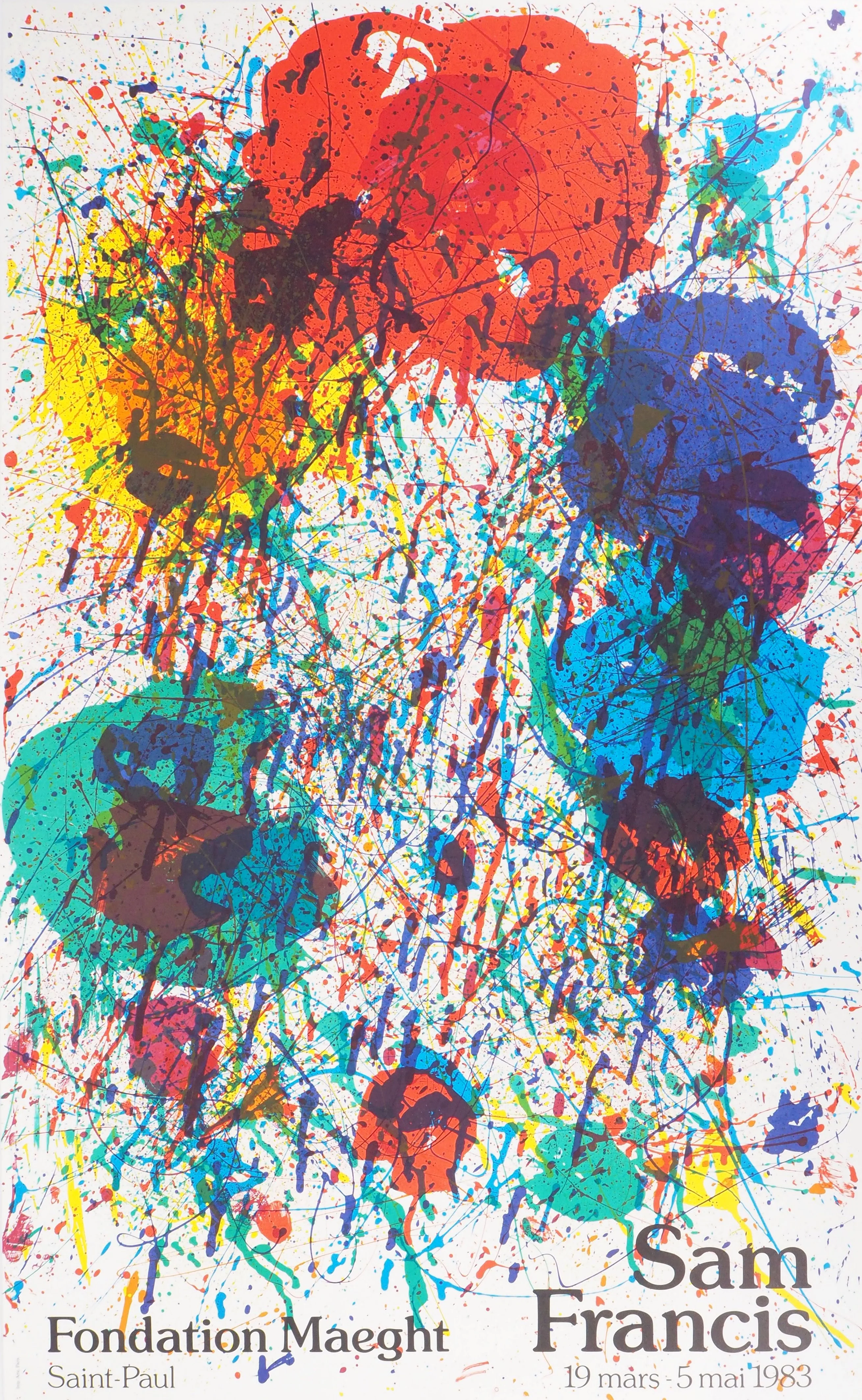 Sam FRANCIS : Explosion de couleurs, Affiche en lithographie originale