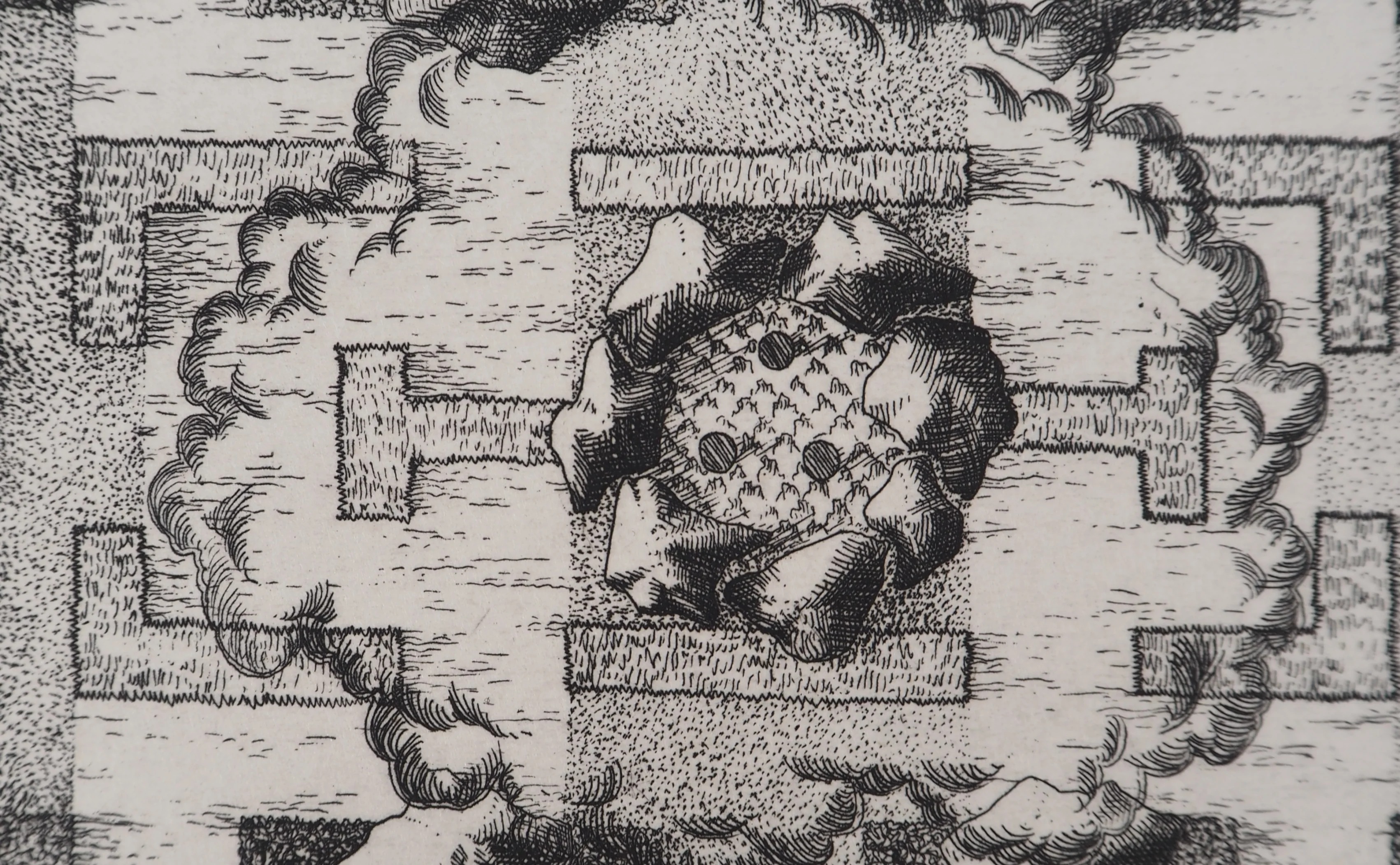 François HOUTIN : Agencement de buissons, Gravure originale signée - Image 4