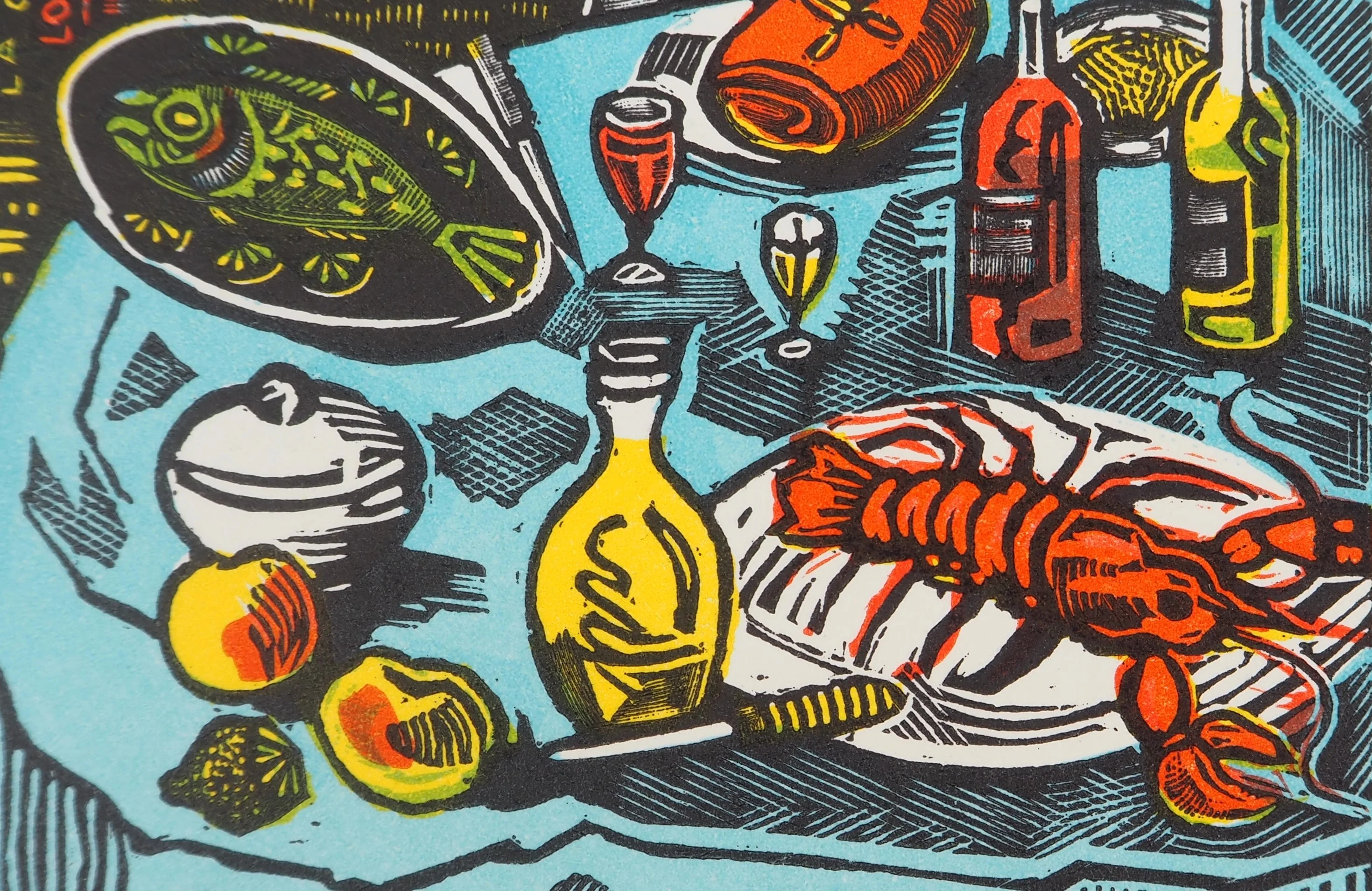 François MARECHAL : La bonne table au homard, Gravure originale signée - Image 4