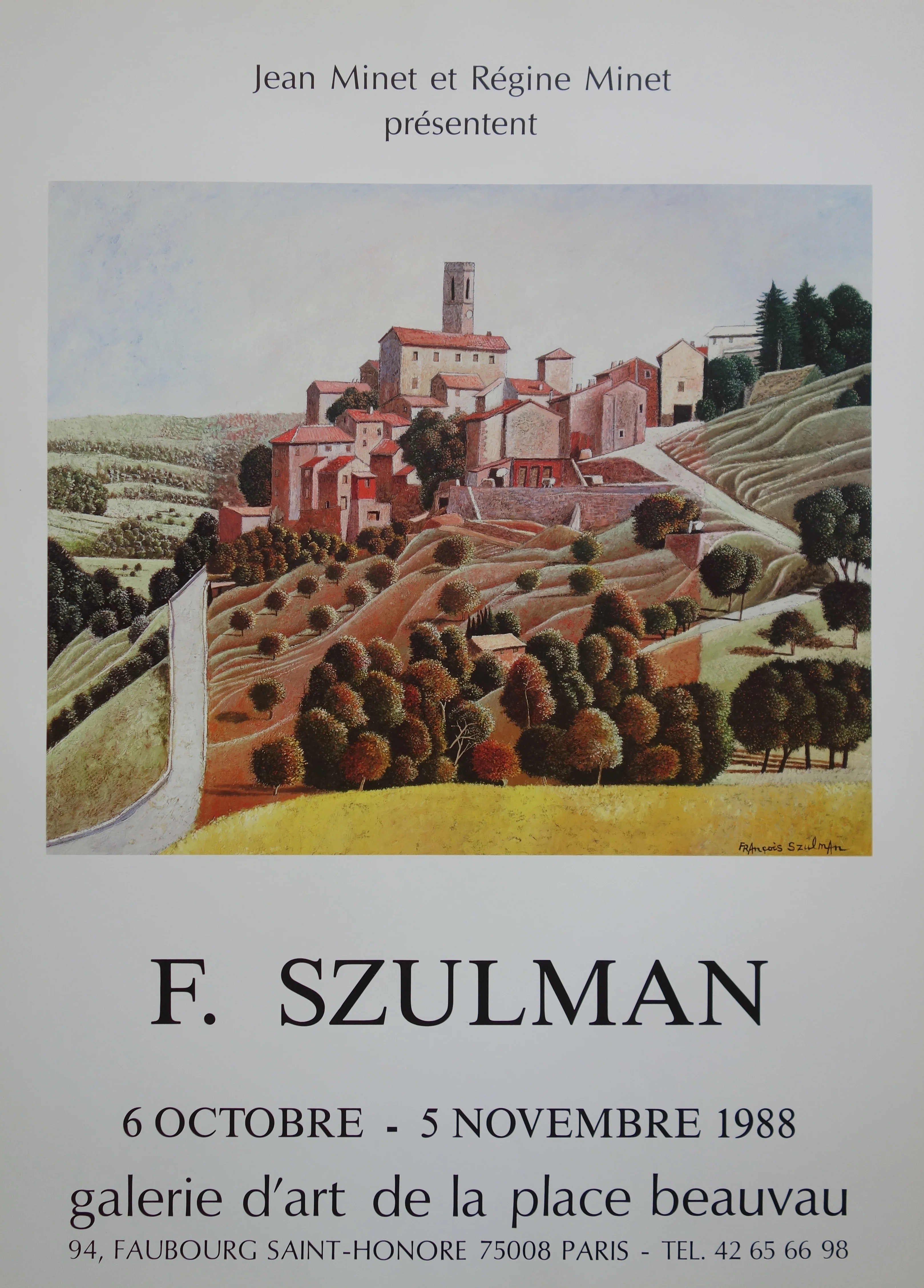 François SZULMAN : Village en Provence, Affiche originale d'époque