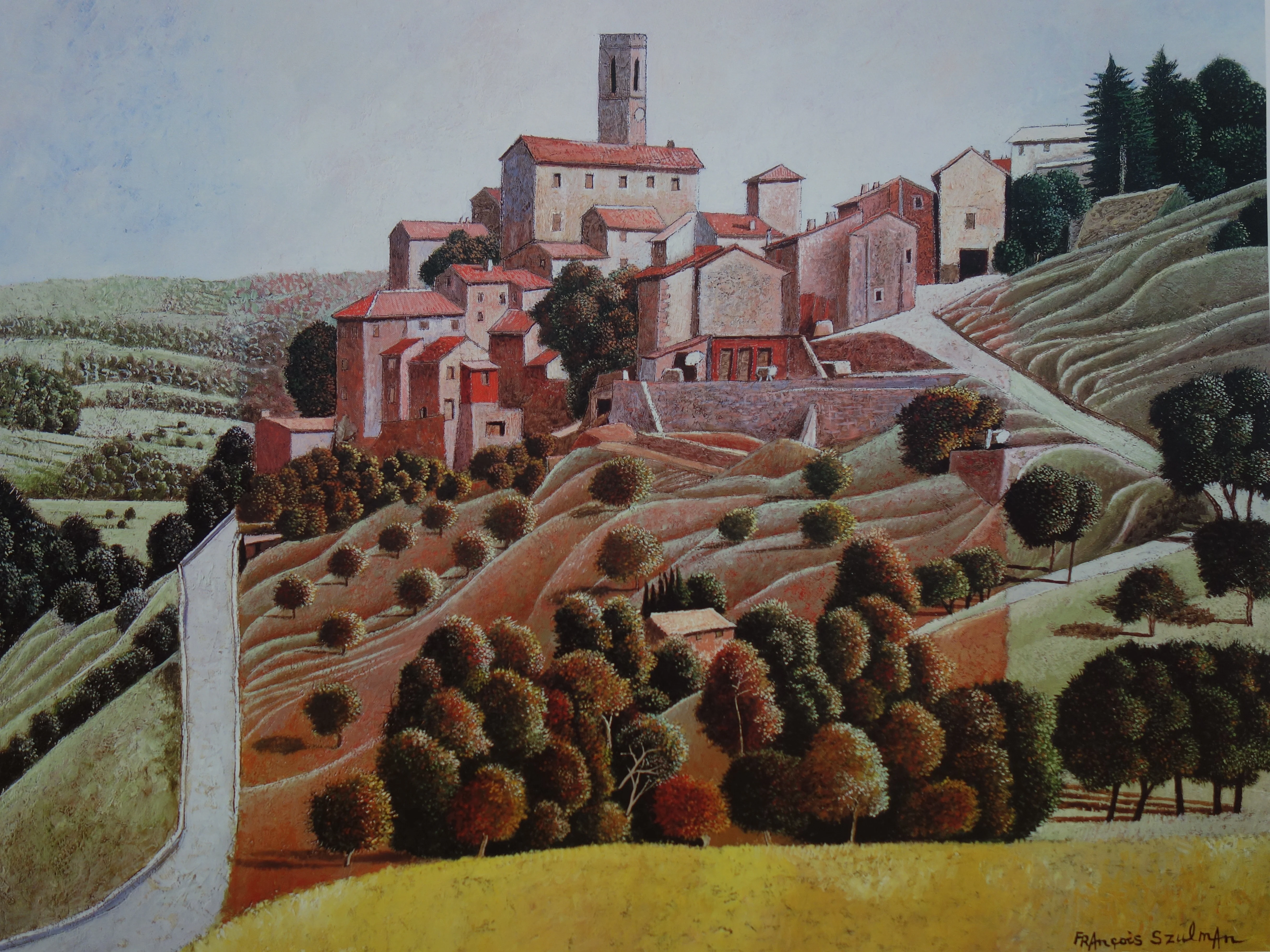 François SZULMAN : Village en Provence, Affiche originale d'époque - Image 2