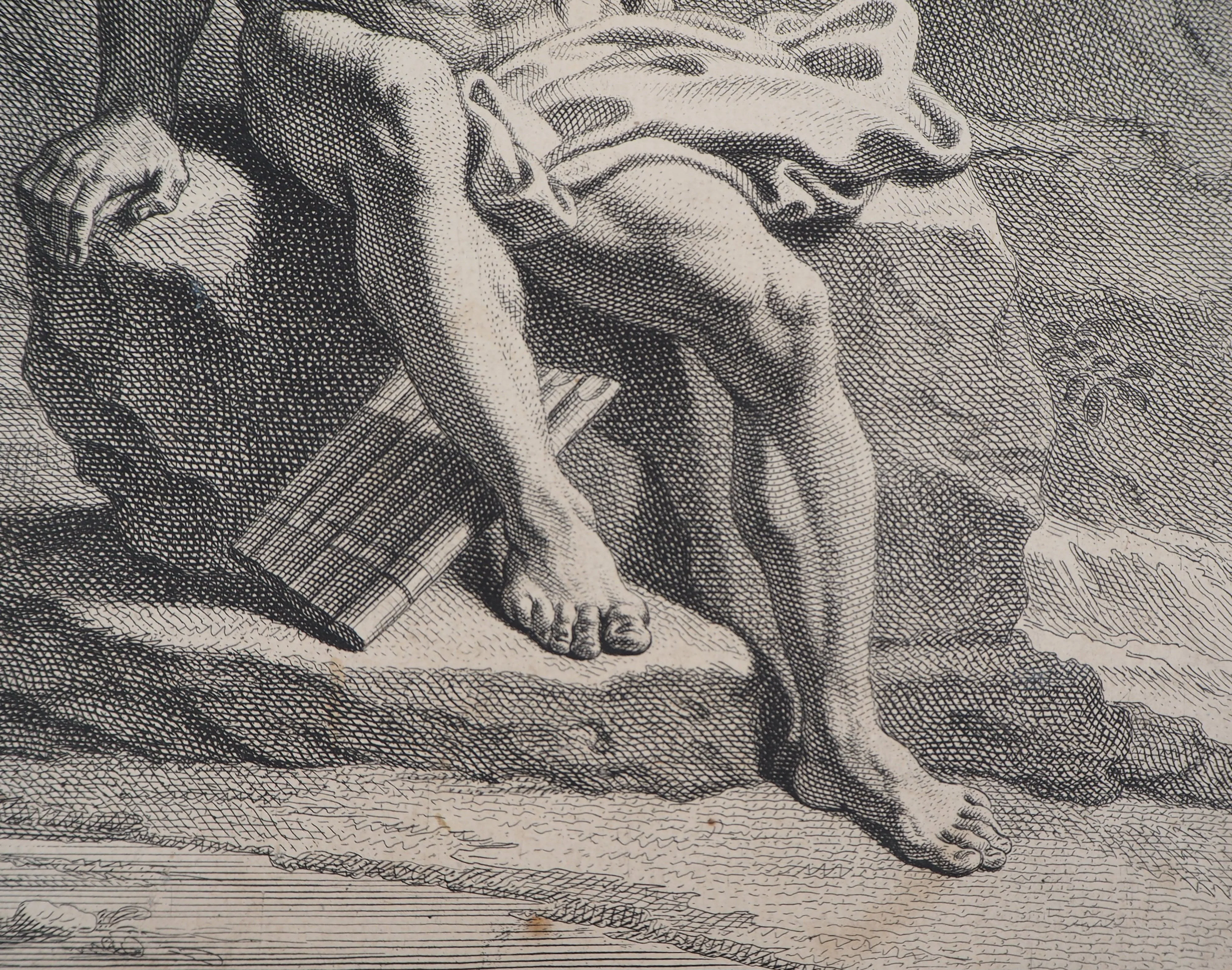 François VERDIER : Jeune homme à la flûte de pan, Gravure - Image 3