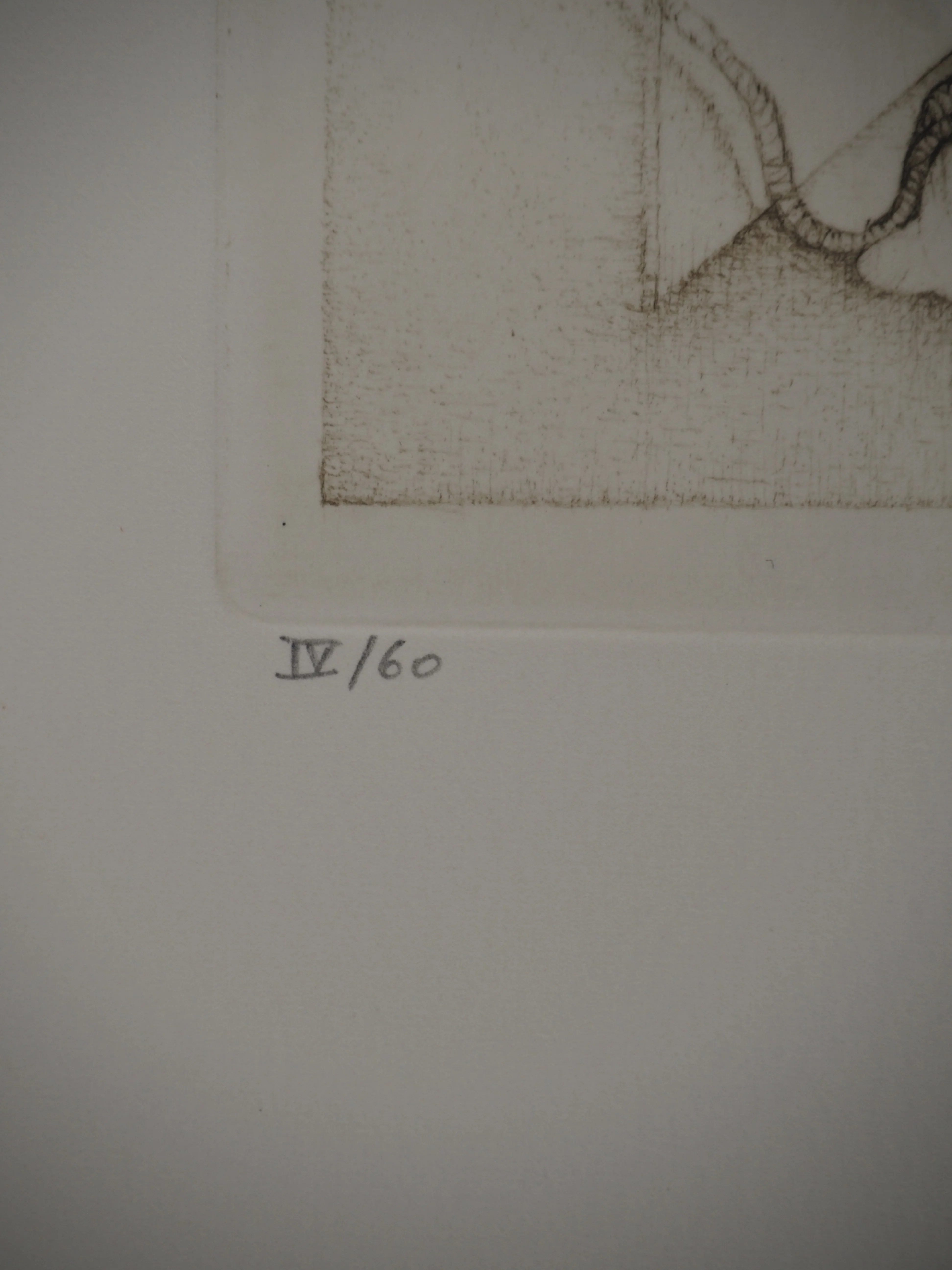 Fred DEUX : Au coucher, Gravure originale signée - Image 5