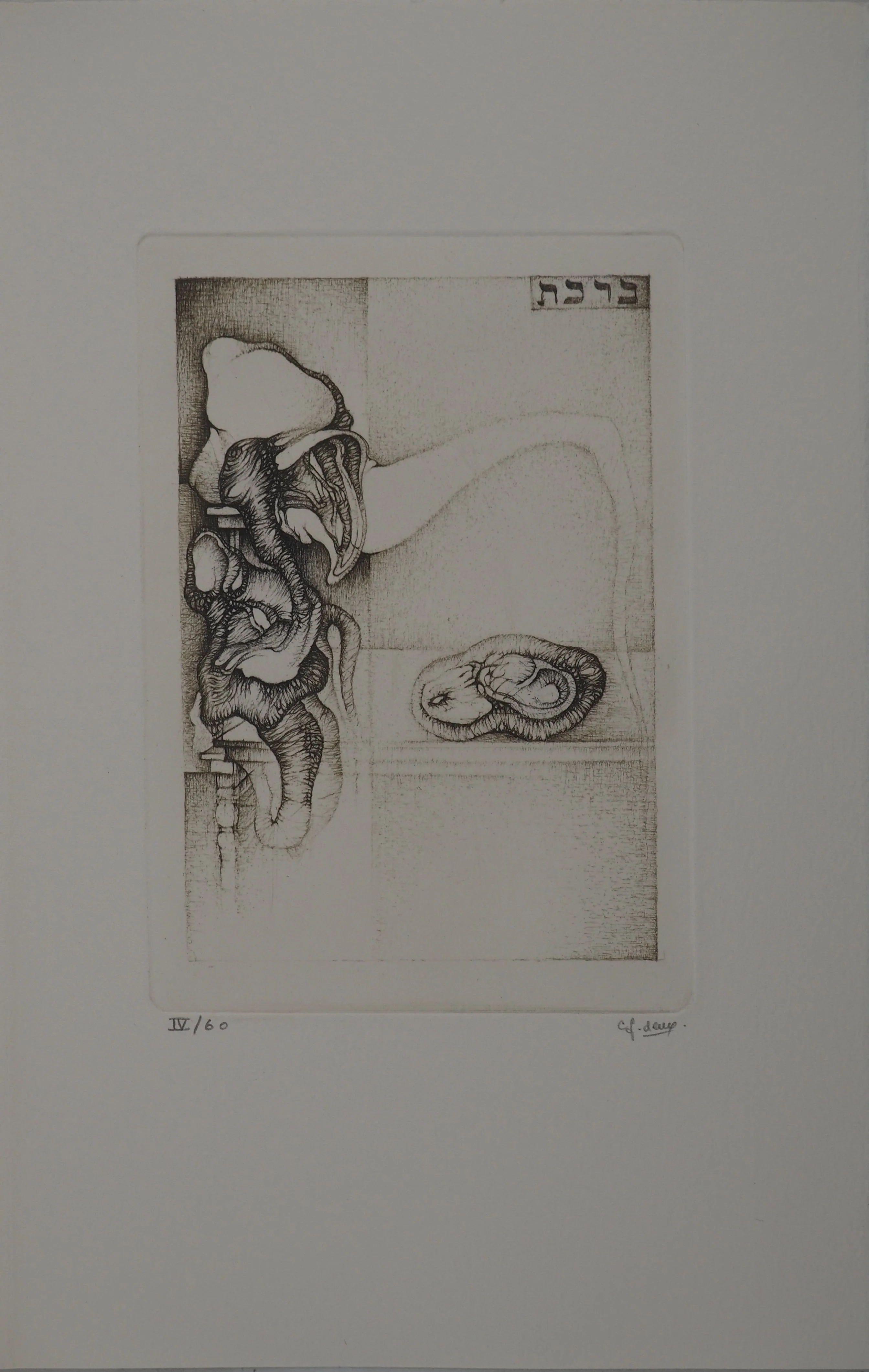 Fred DEUX : Bénédiction, Gravure originale signée