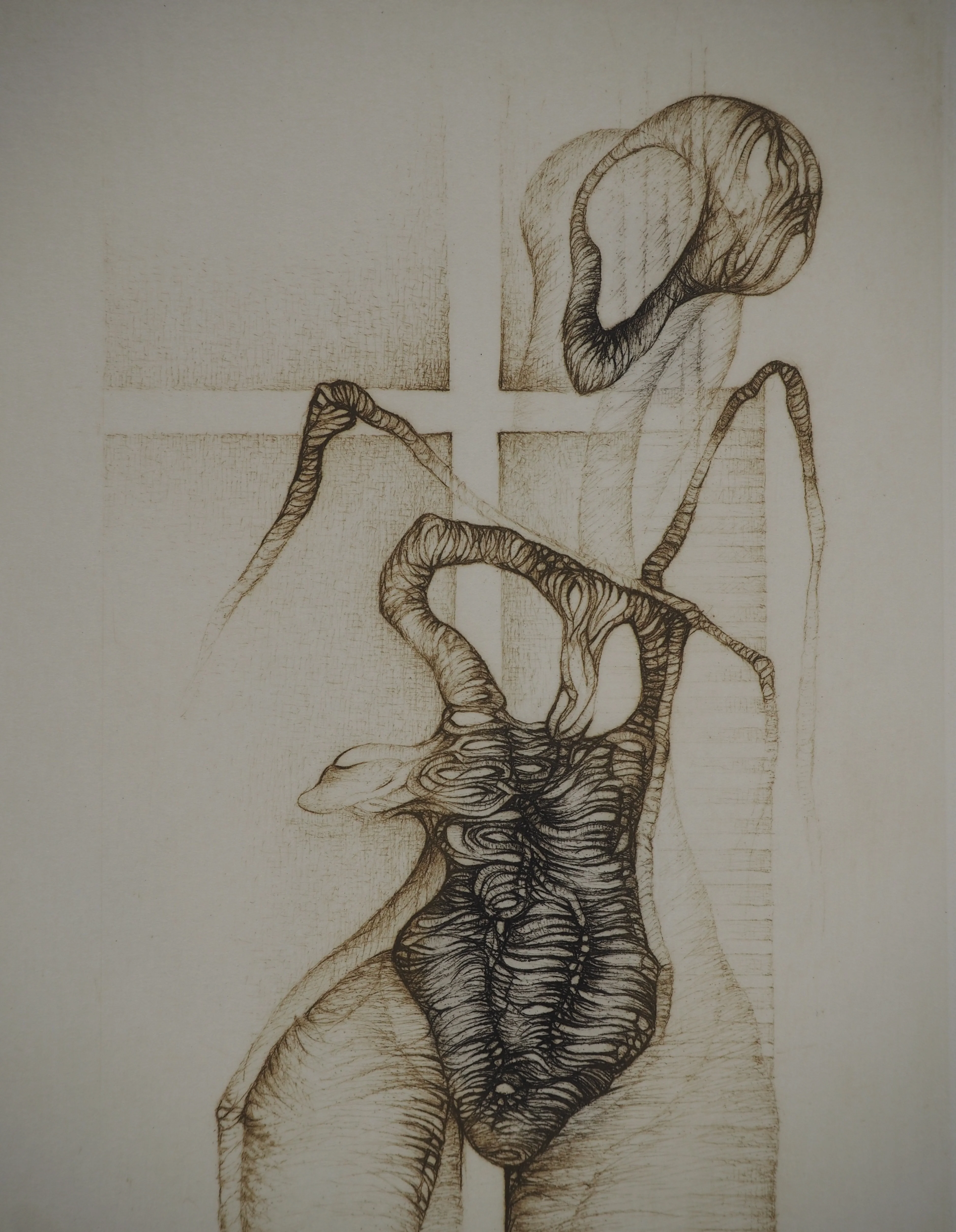 Fred DEUX : Bois anthropomorphe, Gravure originale signée - Image 5