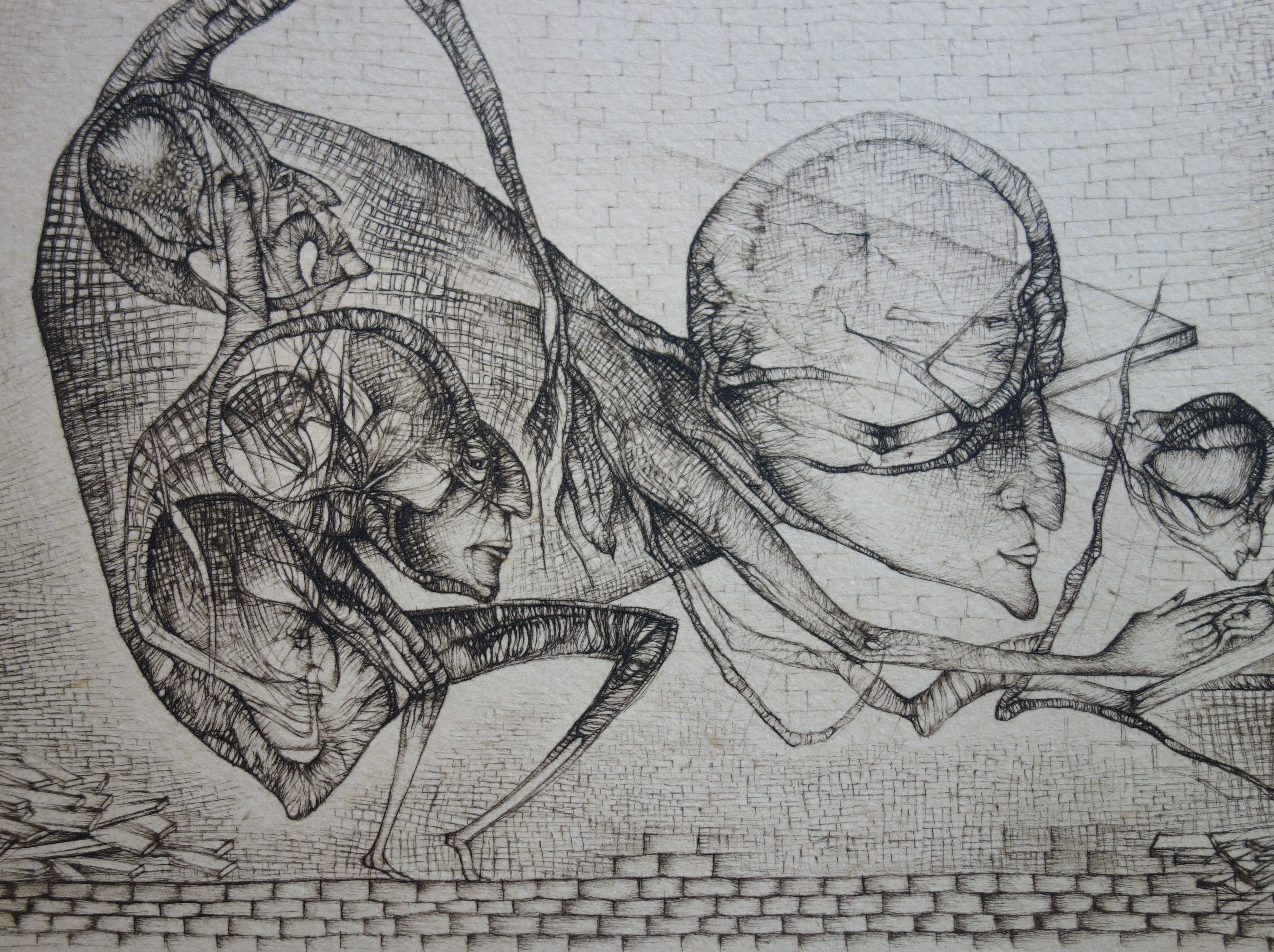 Fred DEUX : Les croyants, Gravure originale signée - Image 4