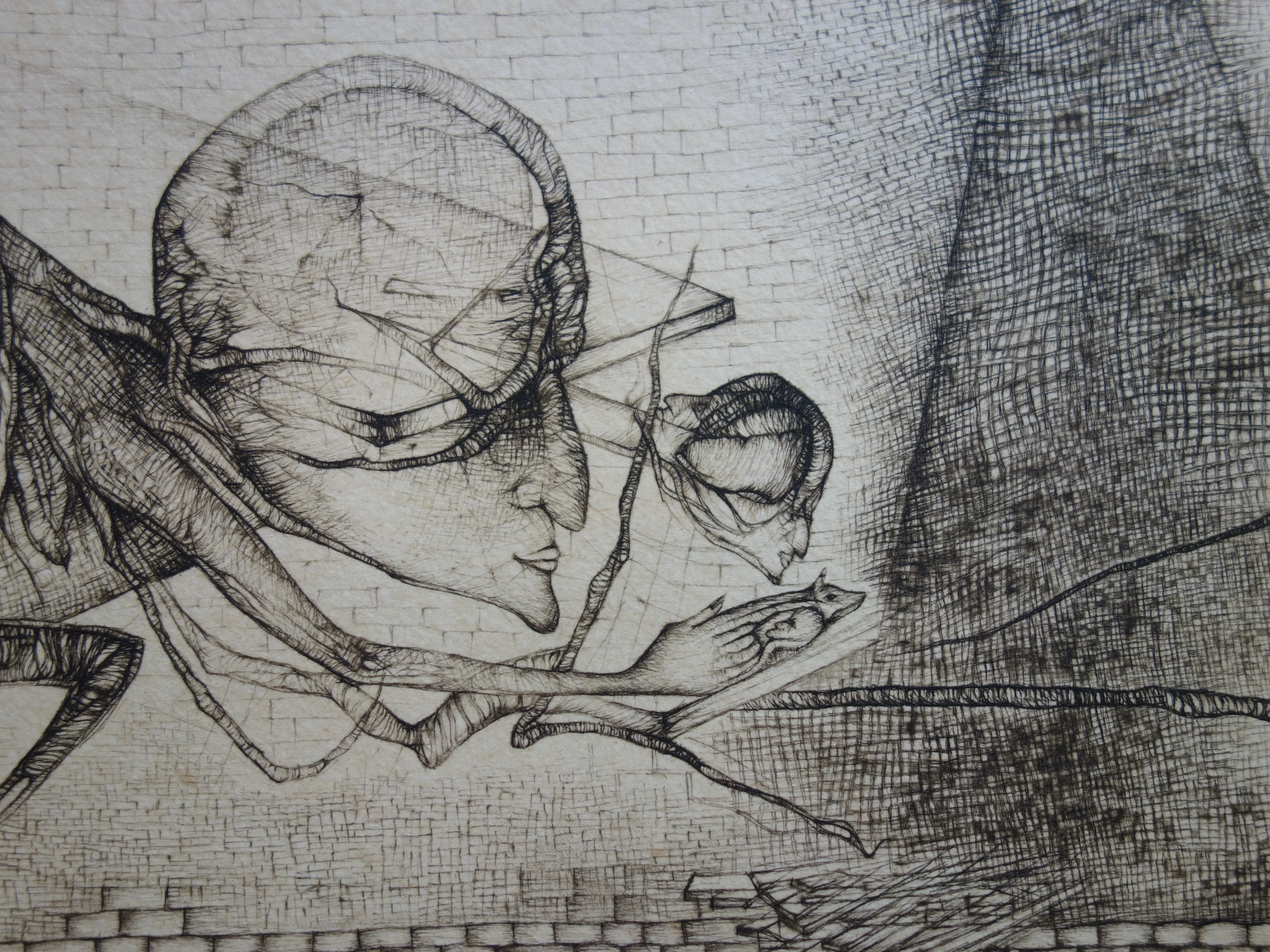 Fred DEUX : Les croyants, Gravure originale signée - Image 5