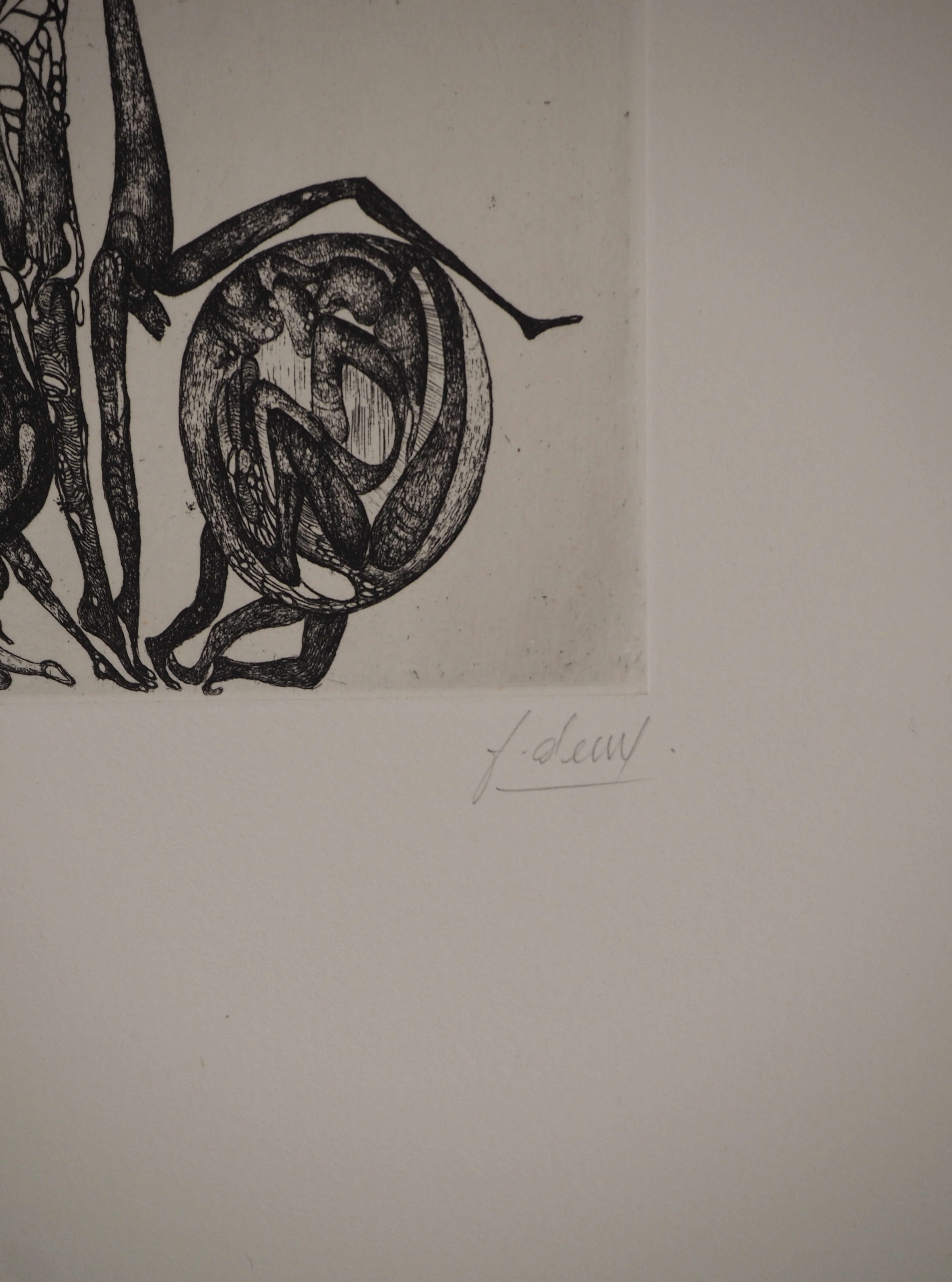 Fred DEUX : Parade Interne, Gravure originale signée - Image 3