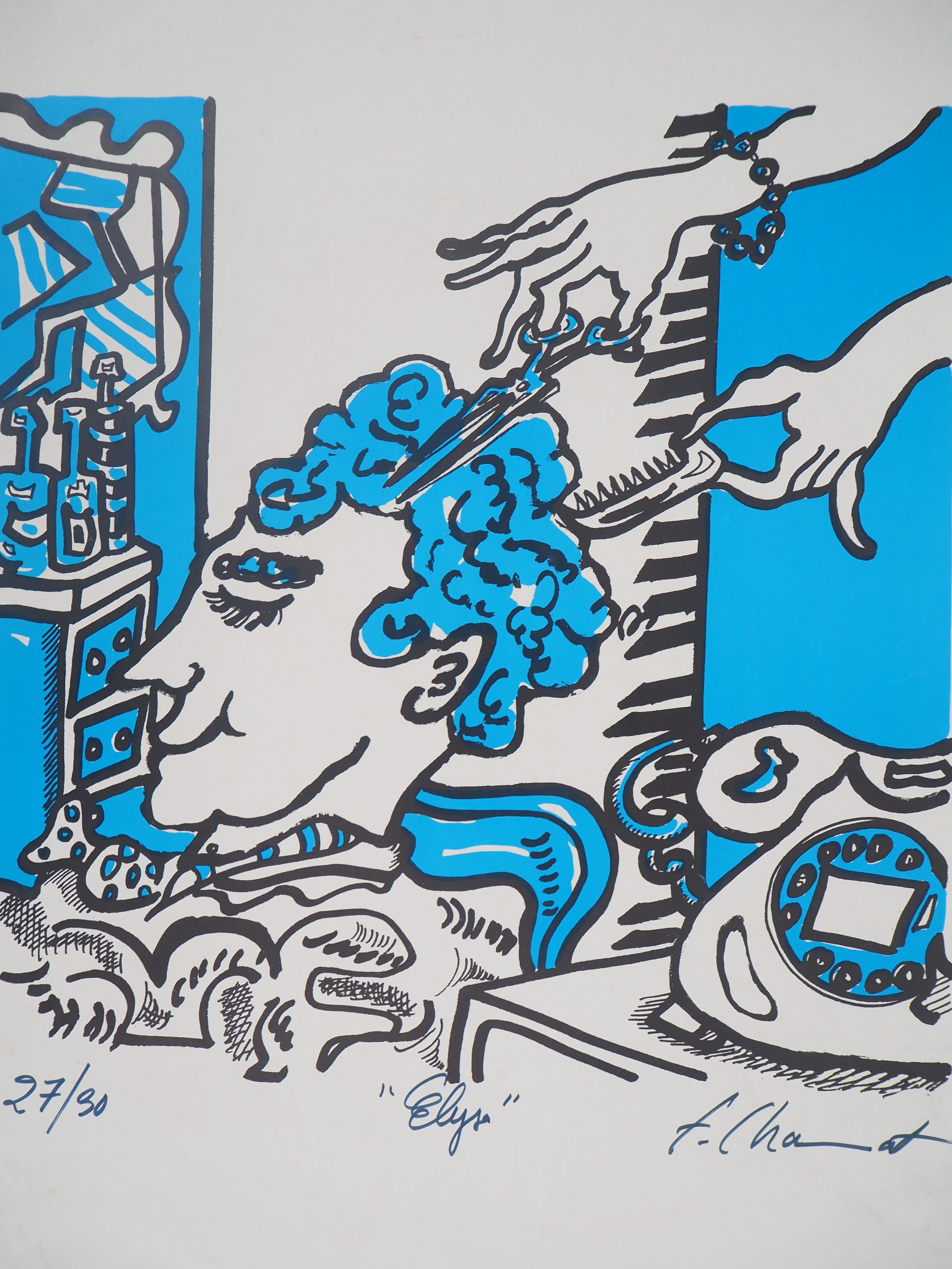 Frédéric CHARMAT : Elyse (Chez le coiffeur), Sérigraphie originale signée - Image 3