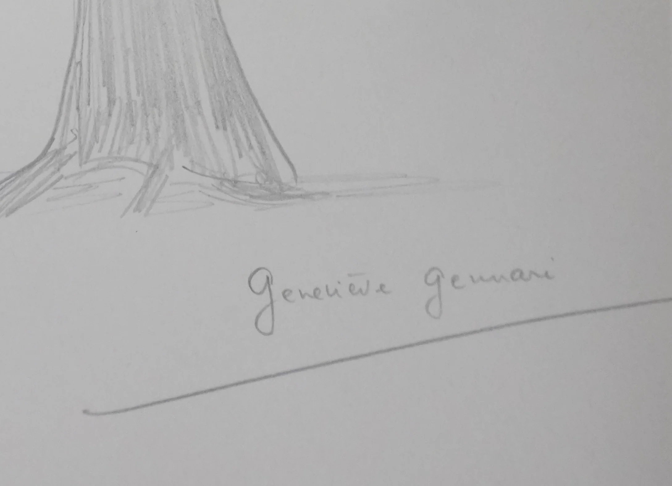 Geneviève GENNARI : Le bel arbre grisonnant, Autographe et dessin original signé - Image 2