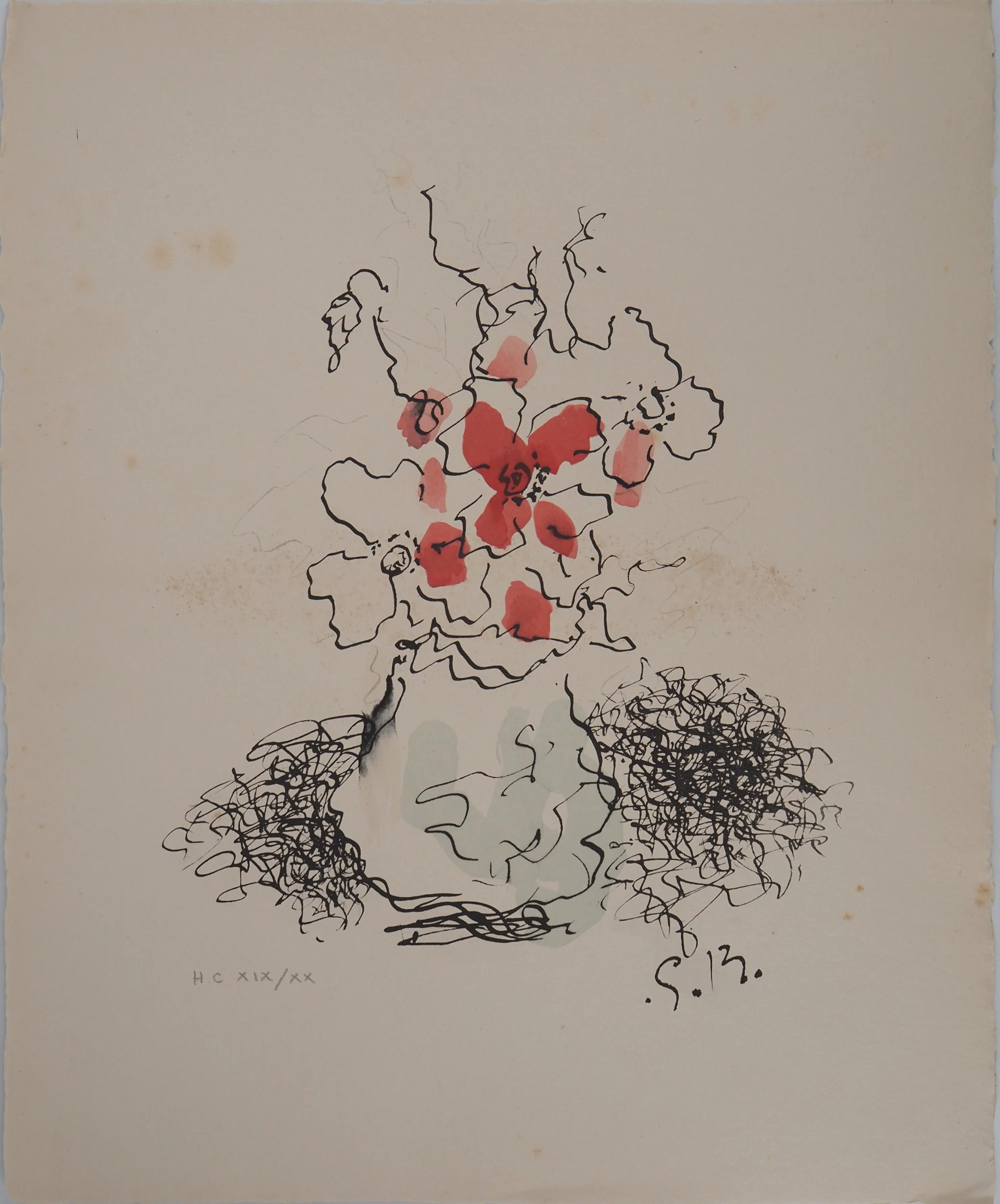 Georges BRAQUE : Le Vase, Lithographie originale signée