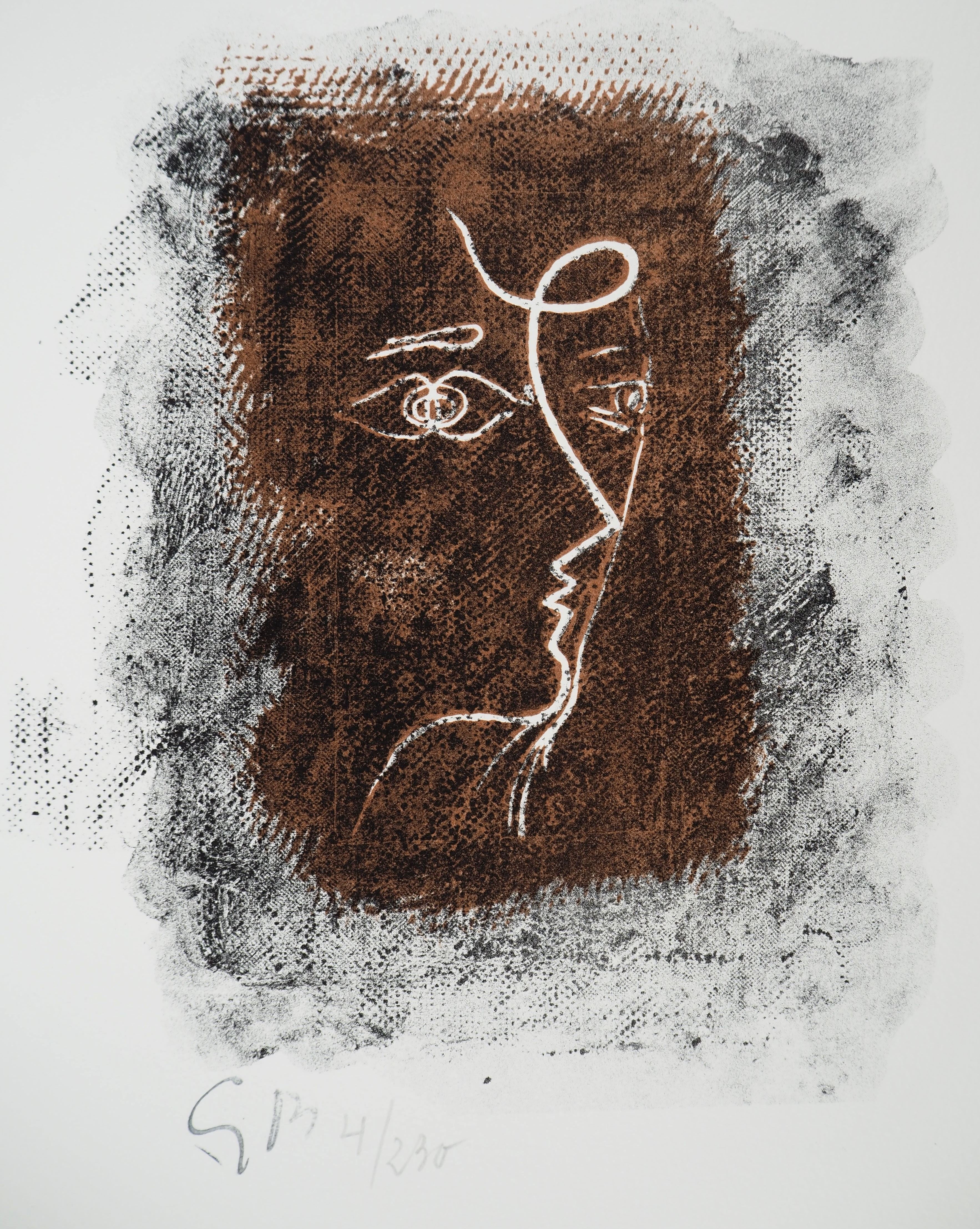 Georges BRAQUE : Portrait cubiste, Lithographie originale signée - Image 2