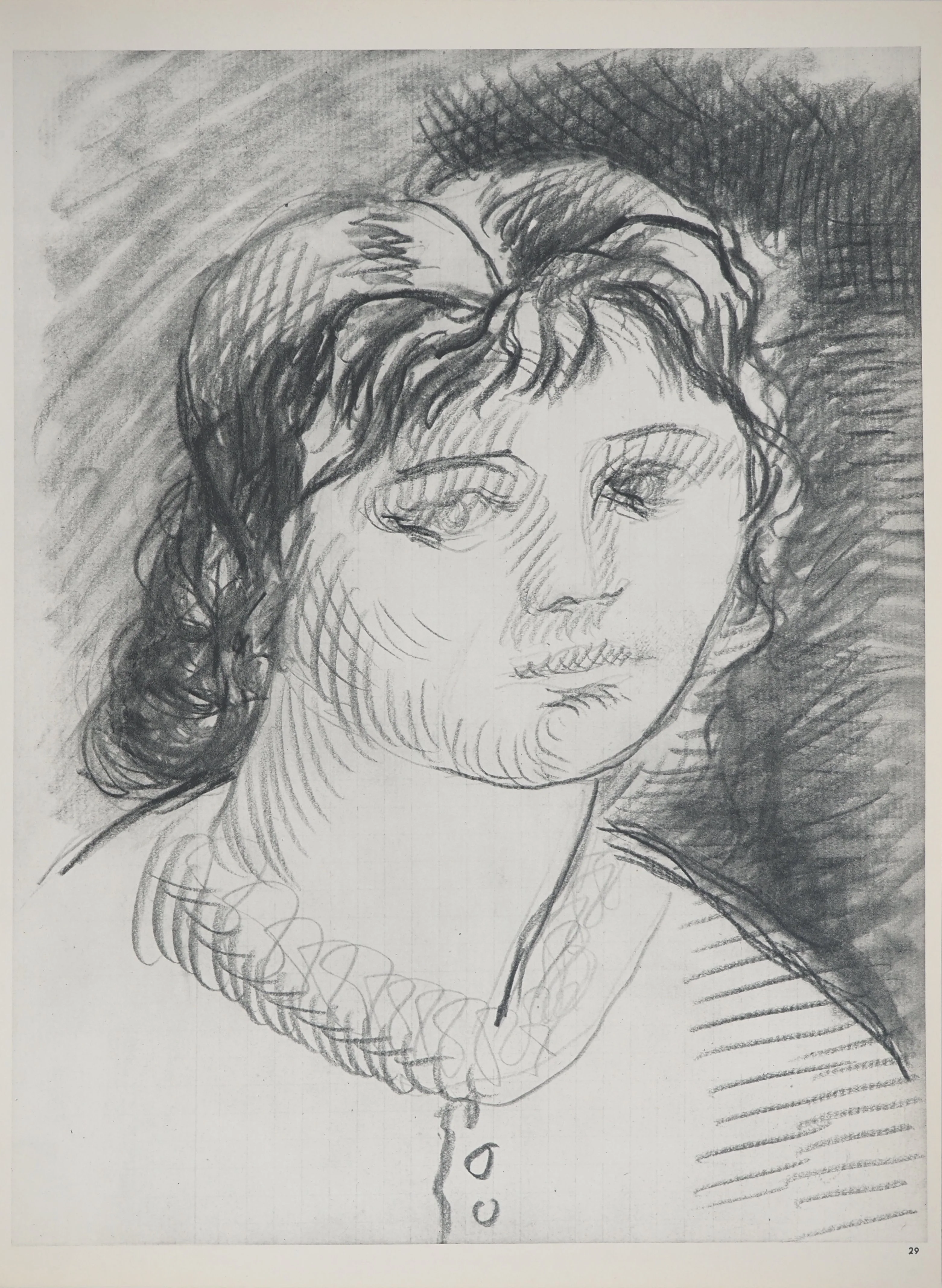 Georges BRAQUE : Visage de femme, Héliogravure originale