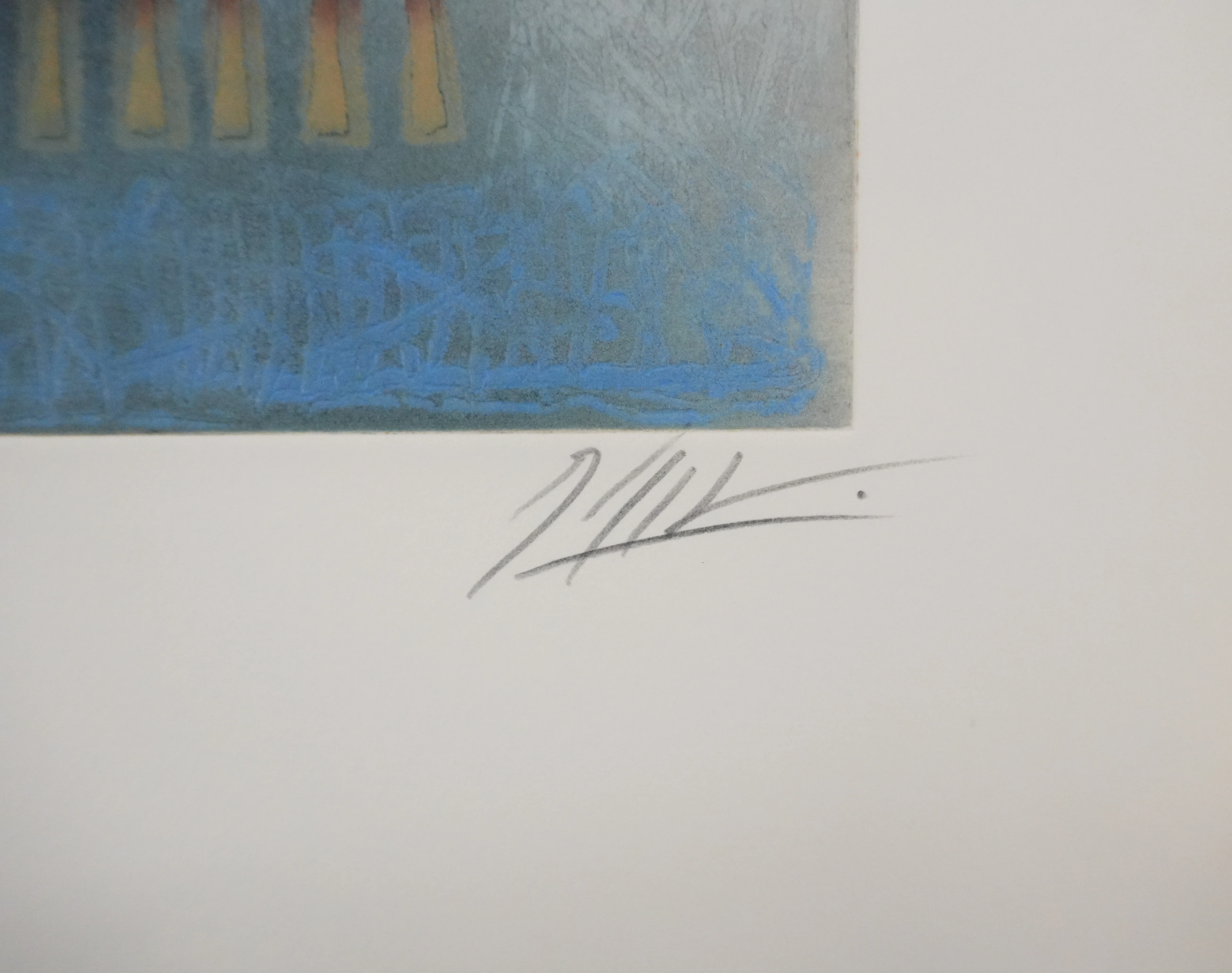 Georges DUSSAU : Composition au cercle gris, Gravure originale signée - Image 2