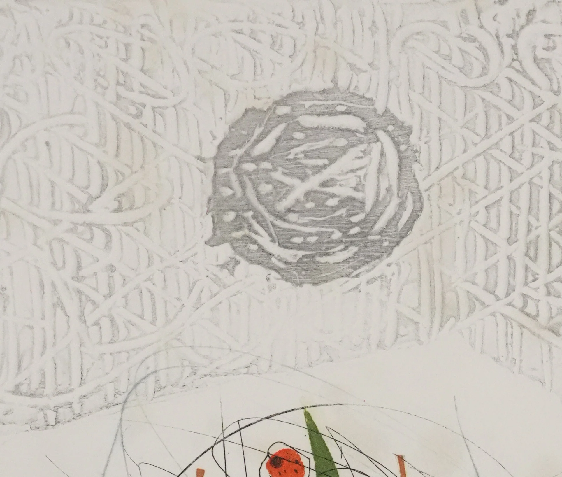 Georges DUSSAU : Composition au cercle gris, Gravure originale signée - Image 6
