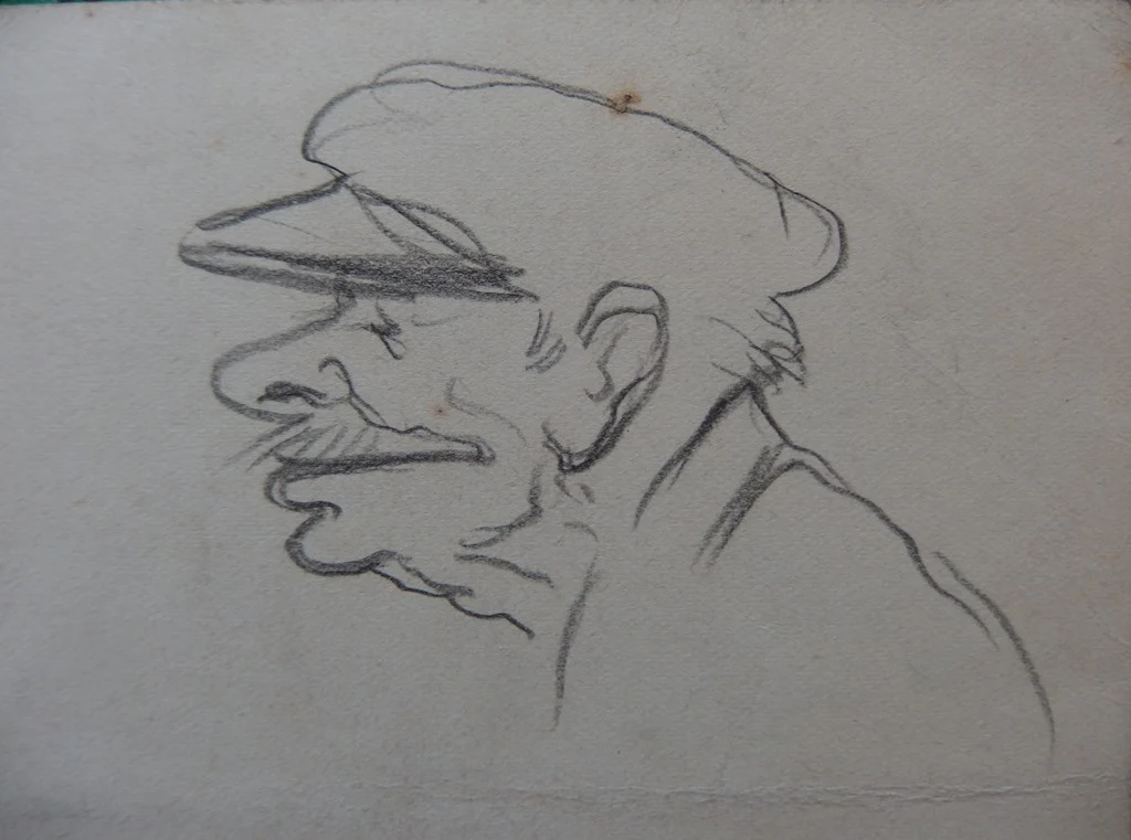 Georges MANZANA-PISSARRO : Trois hommes de profil, Dessin original signé - Image 2