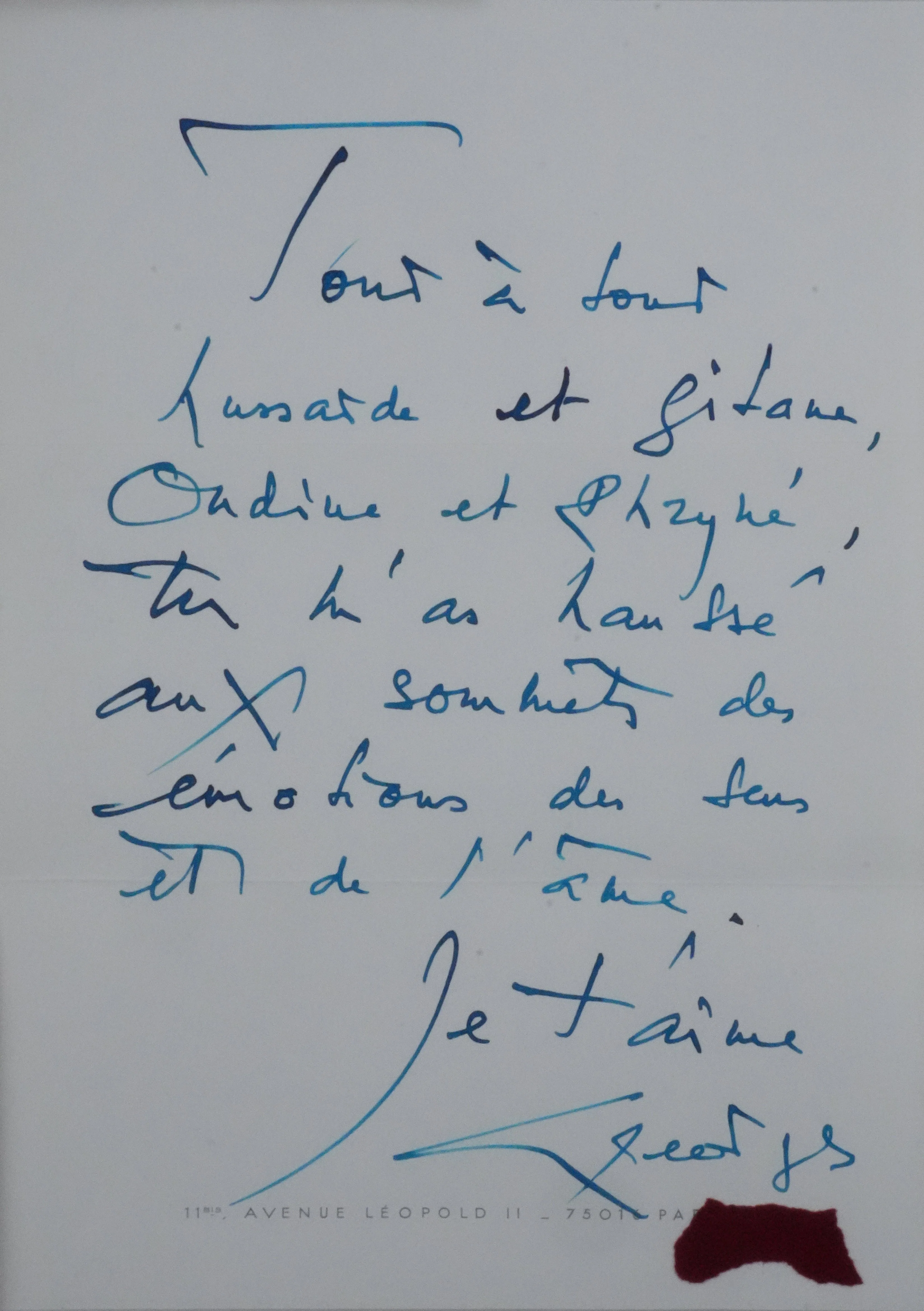 Georges MATHIEU : Lettre manuscrite originale signée - Image 3