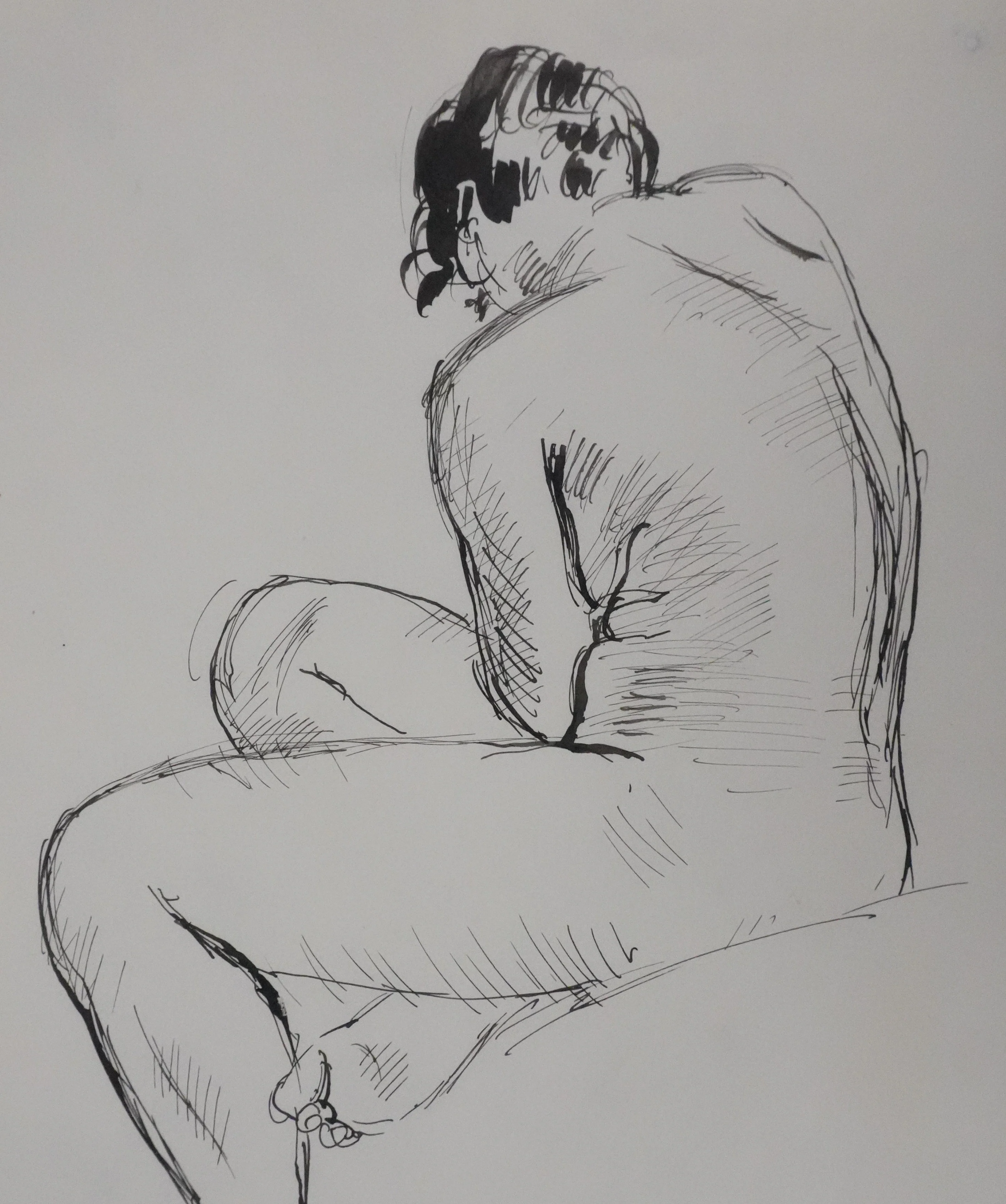 Georges PACOUIL : Le dos courbé, Dessin original signé - Image 3