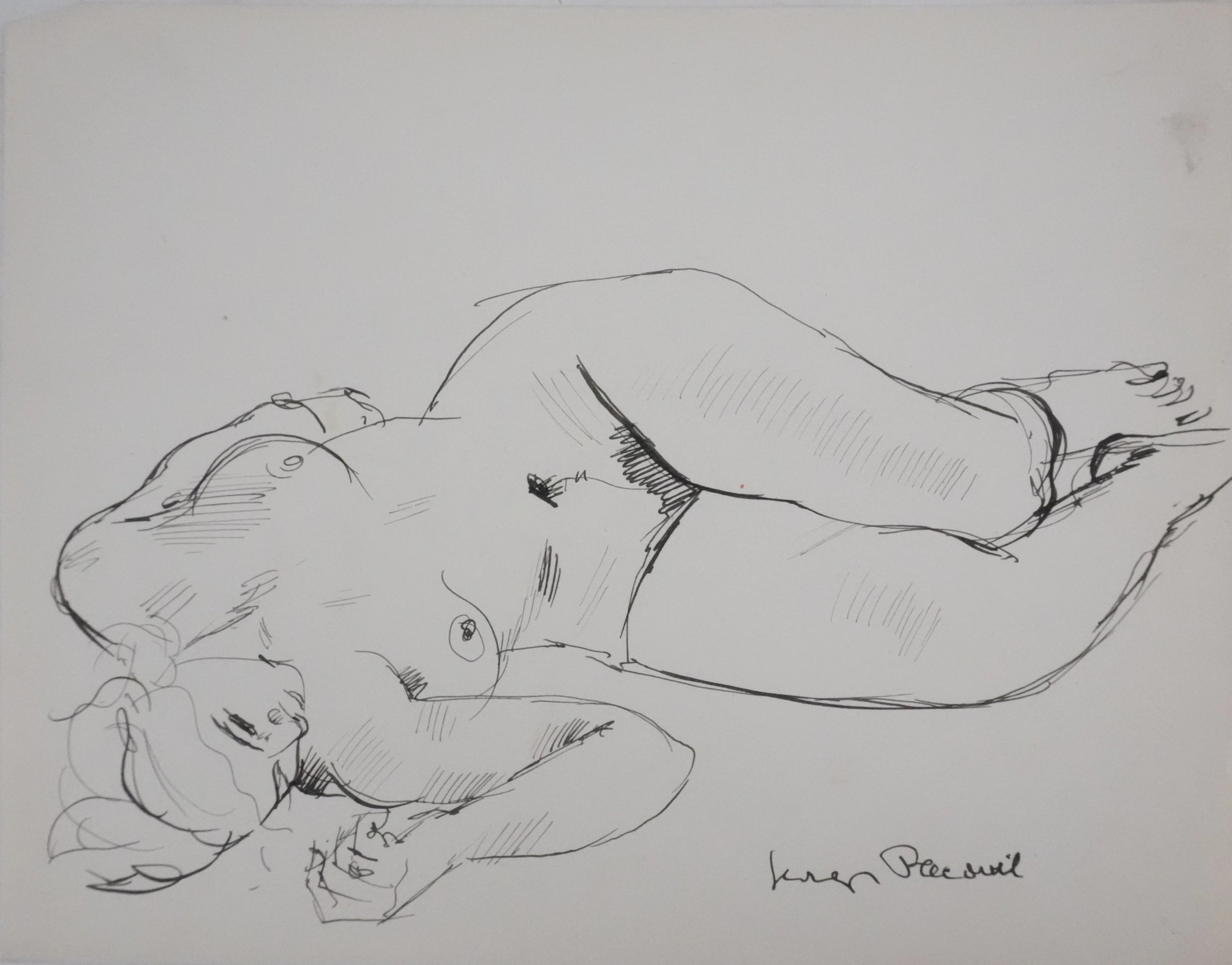 Georges PACOUIL : En plein rêve, Dessin original signé