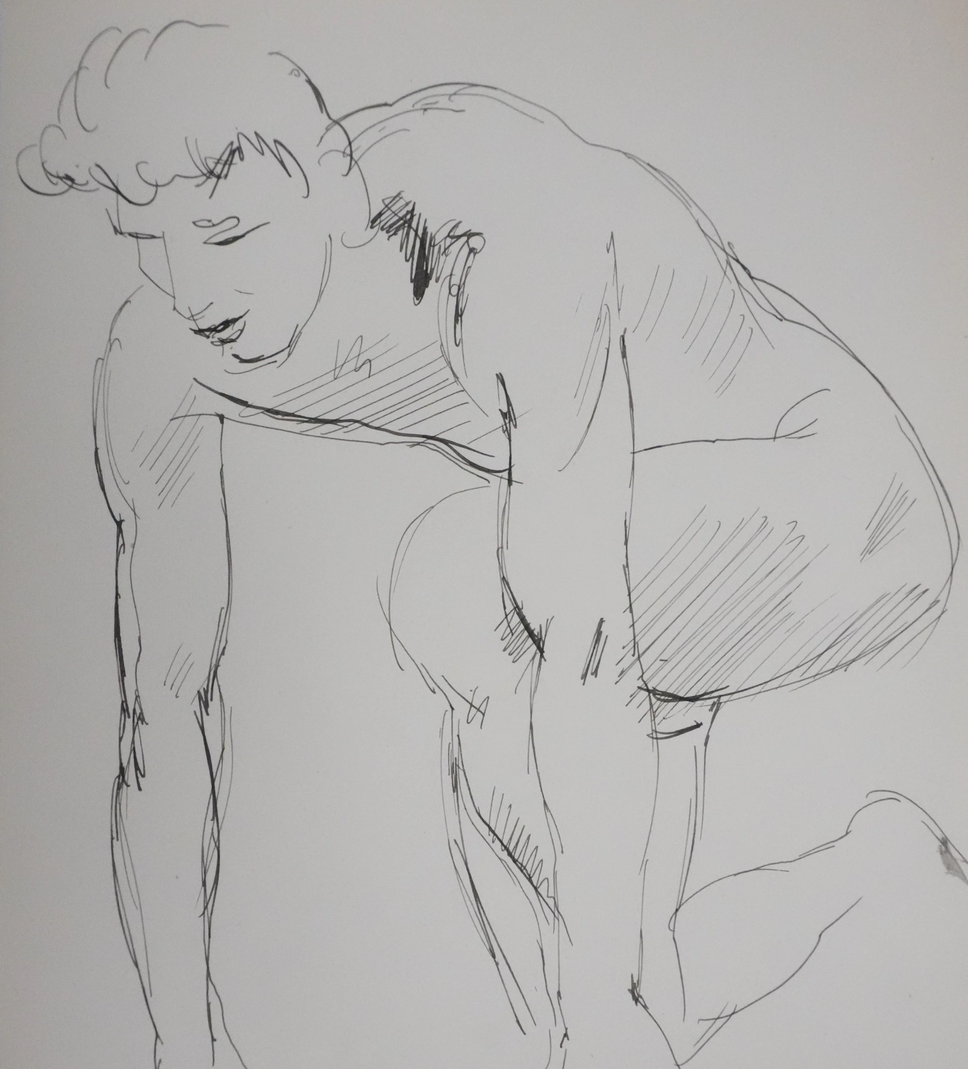 Georges PACOUIL : Homme sur le départ, Dessin original signé - Image 3