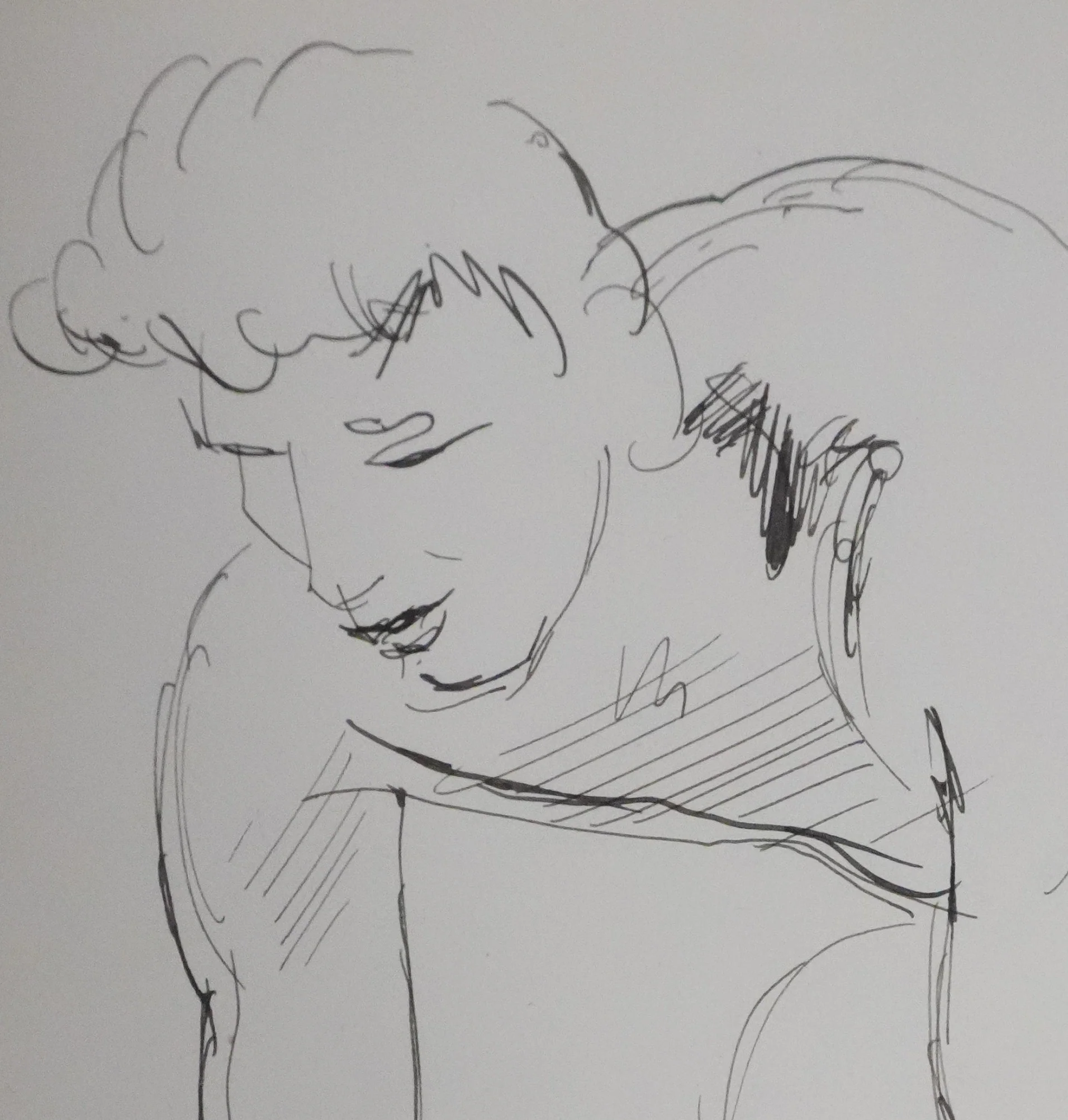 Georges PACOUIL : Homme sur le départ, Dessin original signé - Image 4
