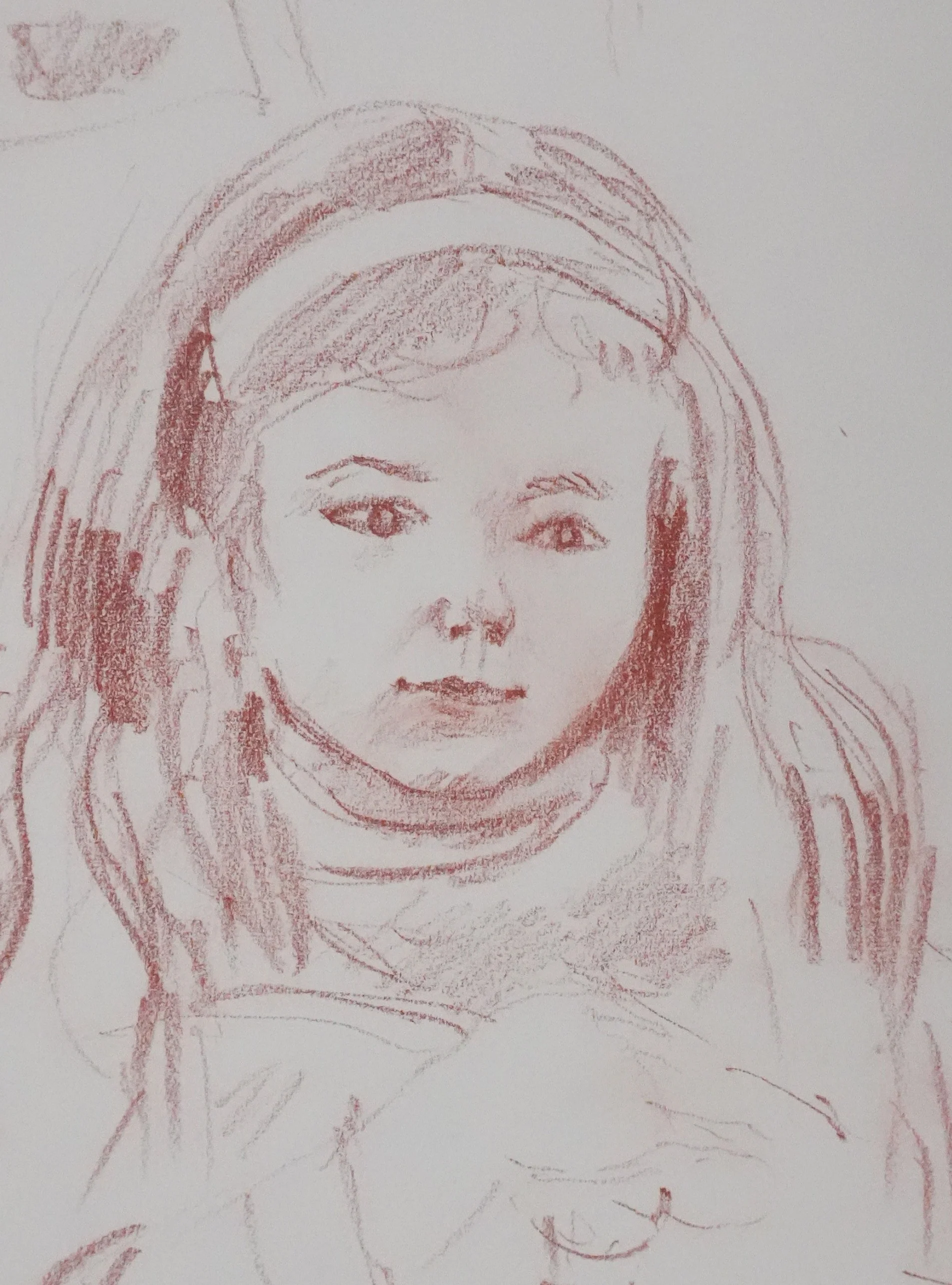 Georges PACOUIL : Petite fille assise, Dessin original signé - Image 4