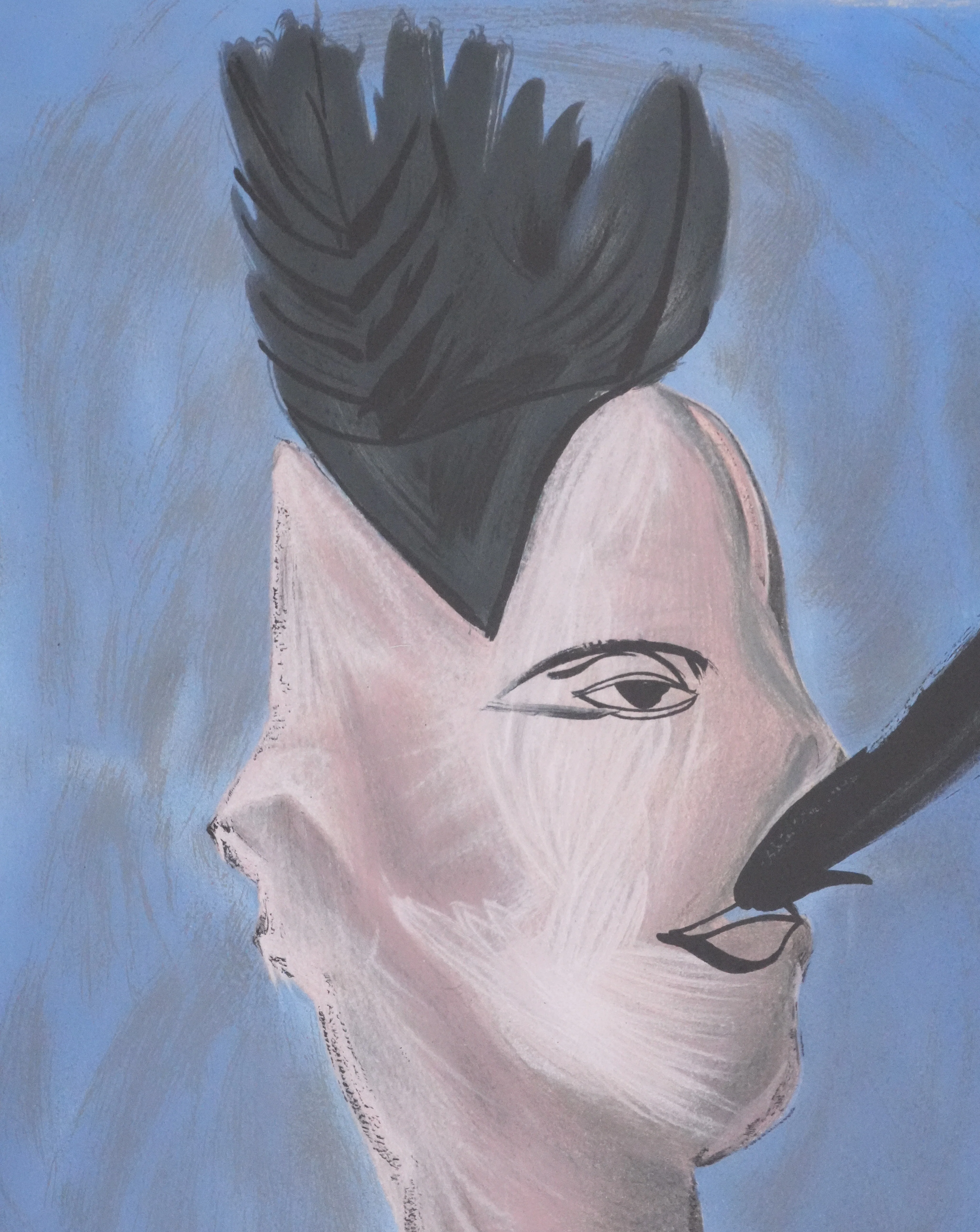 Gérard GAROUSTE : Portrait abstrait, Lithographie originale signée - Image 4