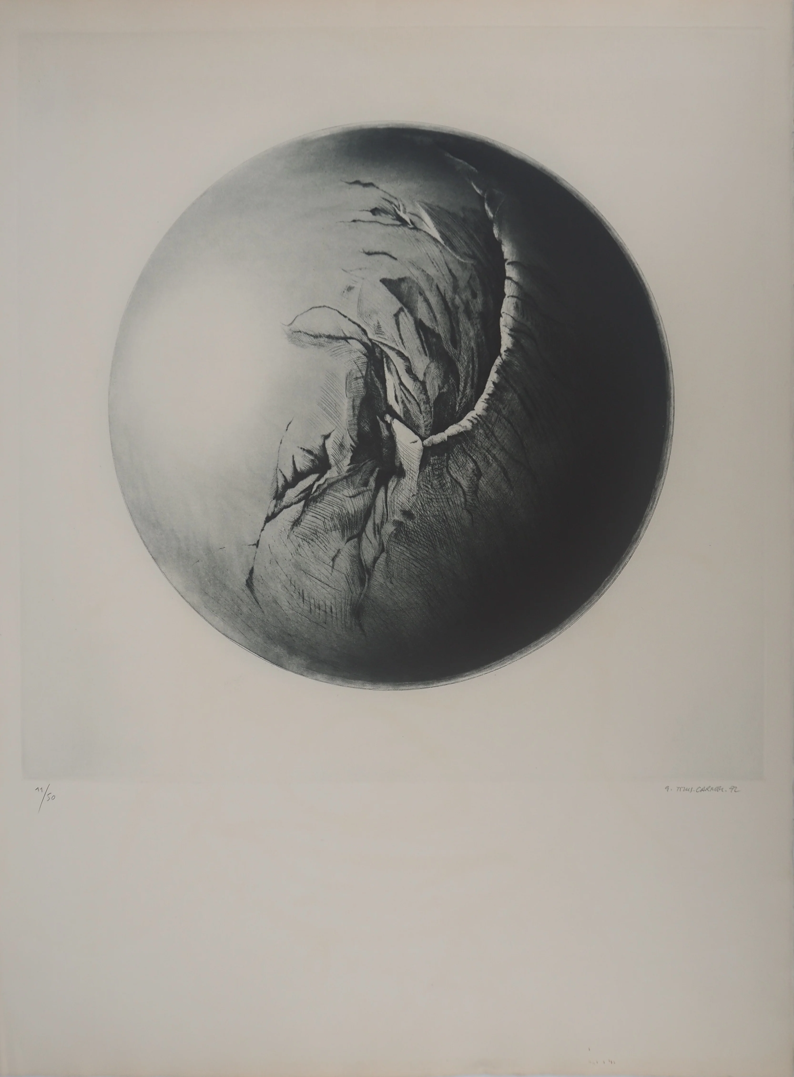 Gérard TITUS-CARMEL : Cosmologie sphérique, Gravure originale signée