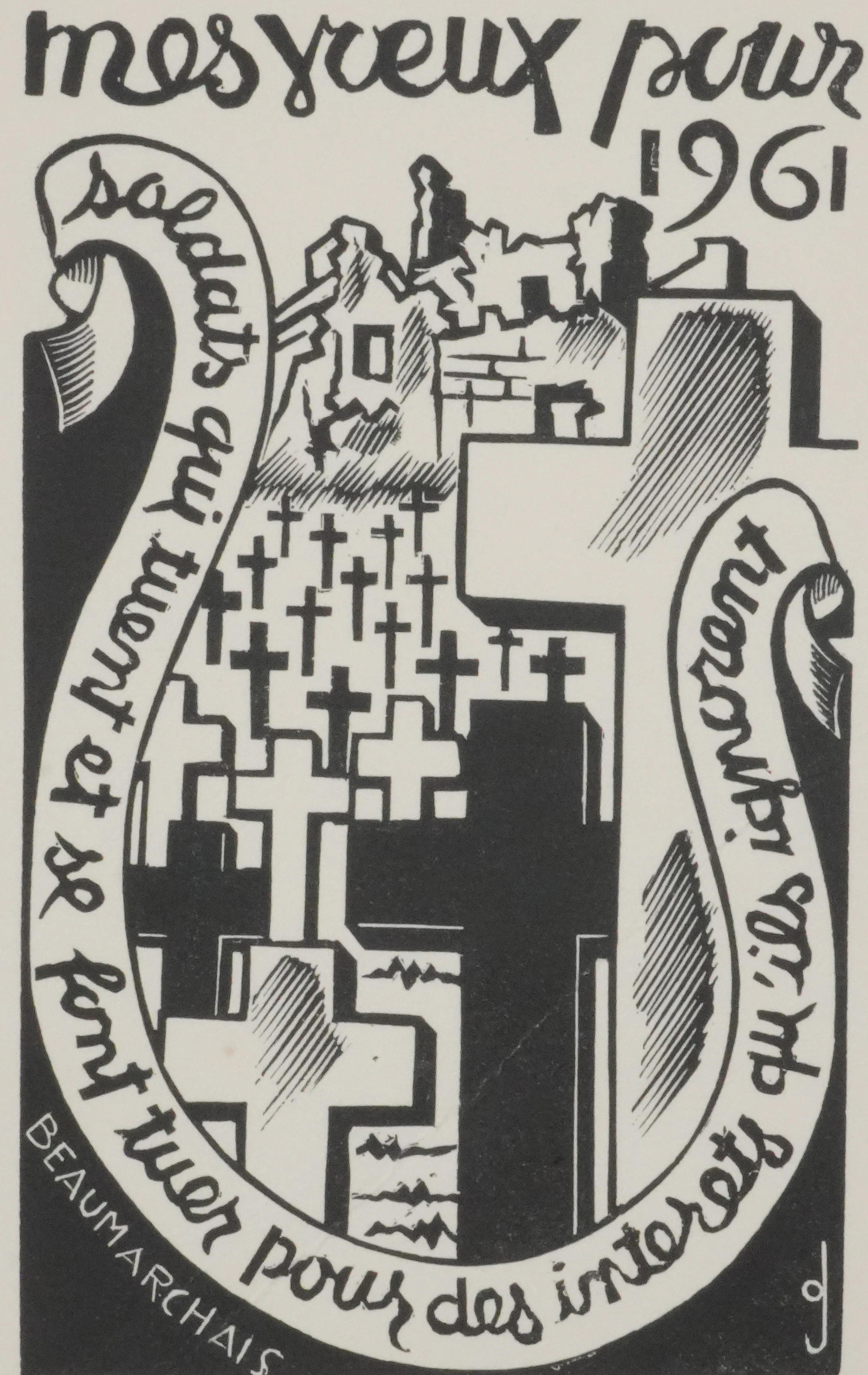 Germain DELATOUSCHE : Hommage aux soldats, Gravure originale signée - Image 2