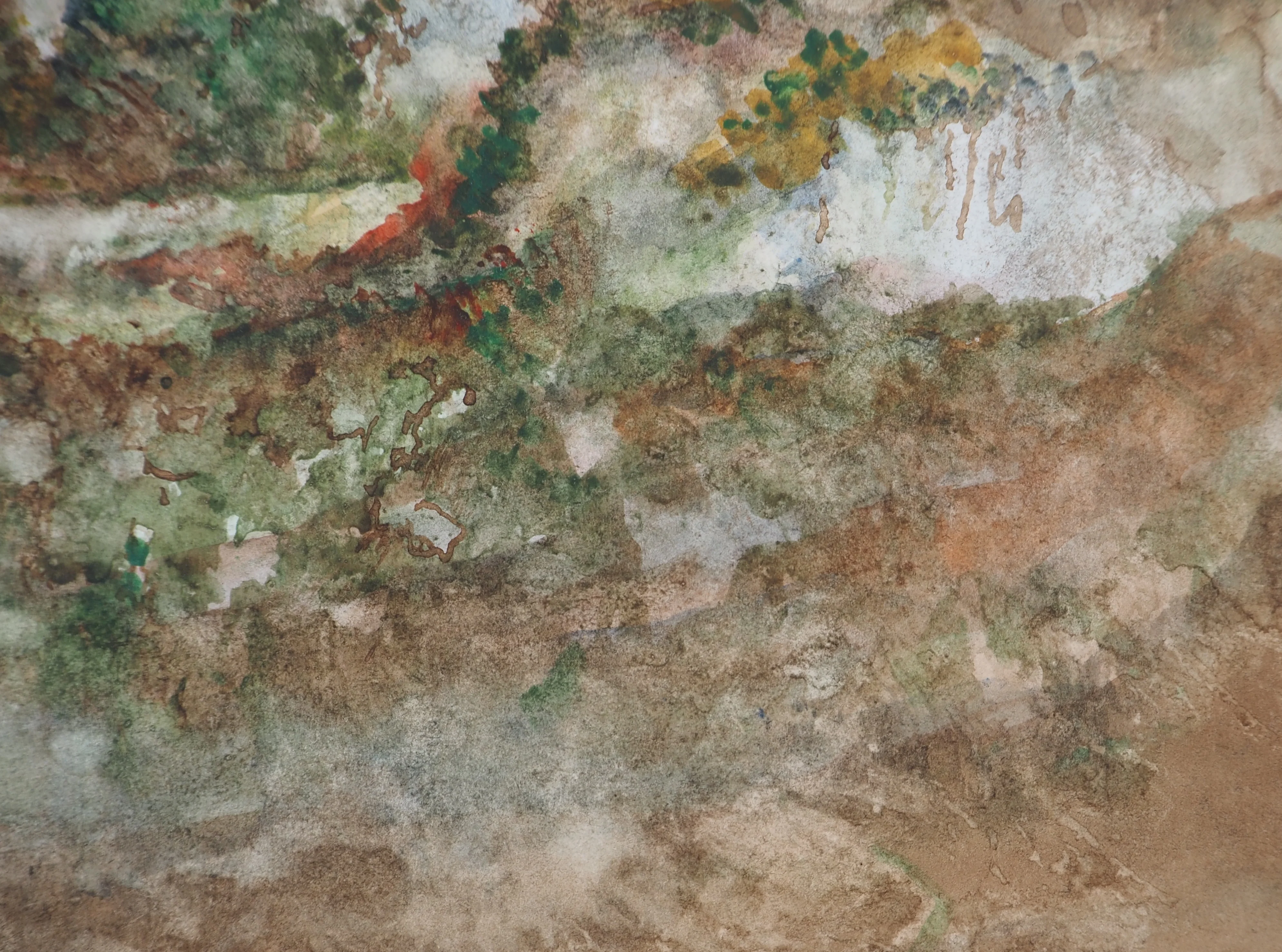 Gilbert PASTOR : Bord de falaise fleuri, Aquarelle originale signée - Image 4