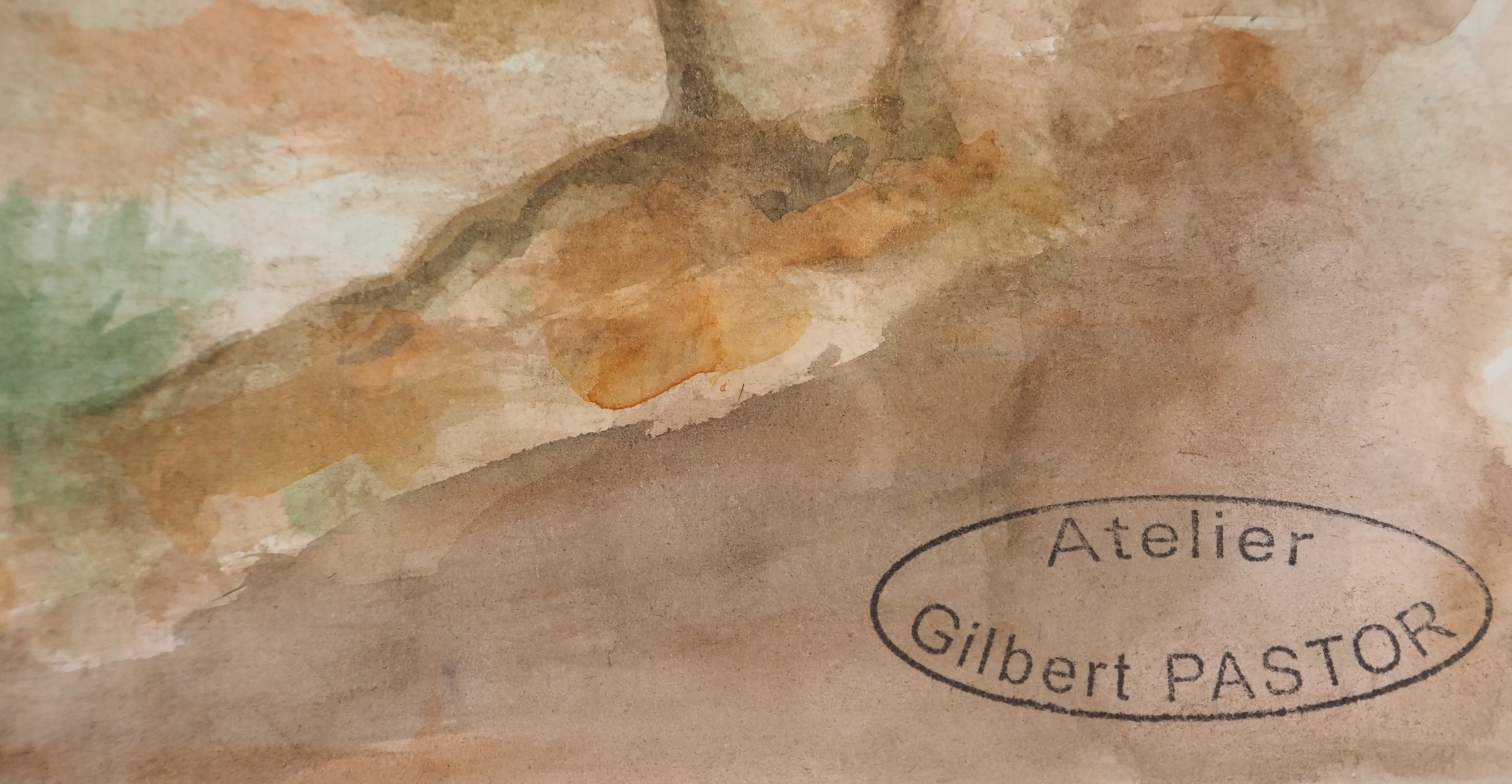 Gilbert PASTOR : Plaine en Automne, Aquarelle originale signée - Image 2