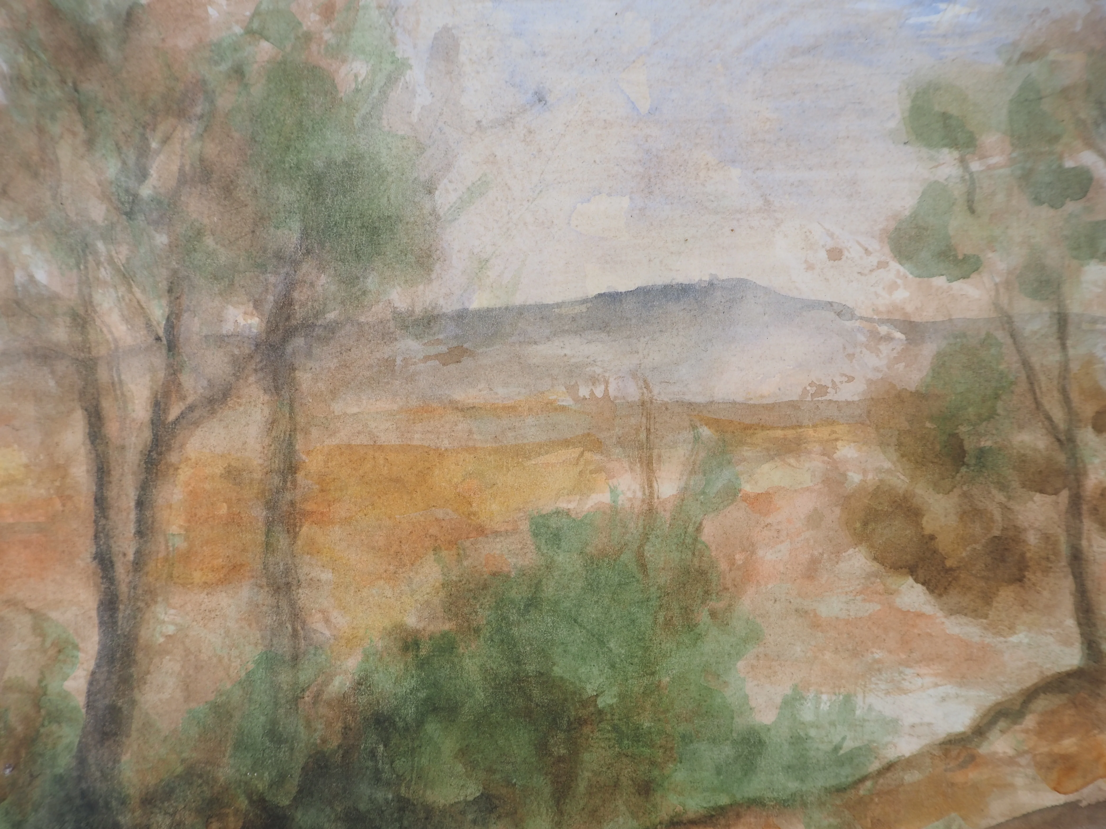 Gilbert PASTOR : Plaine en Automne, Aquarelle originale signée - Image 3