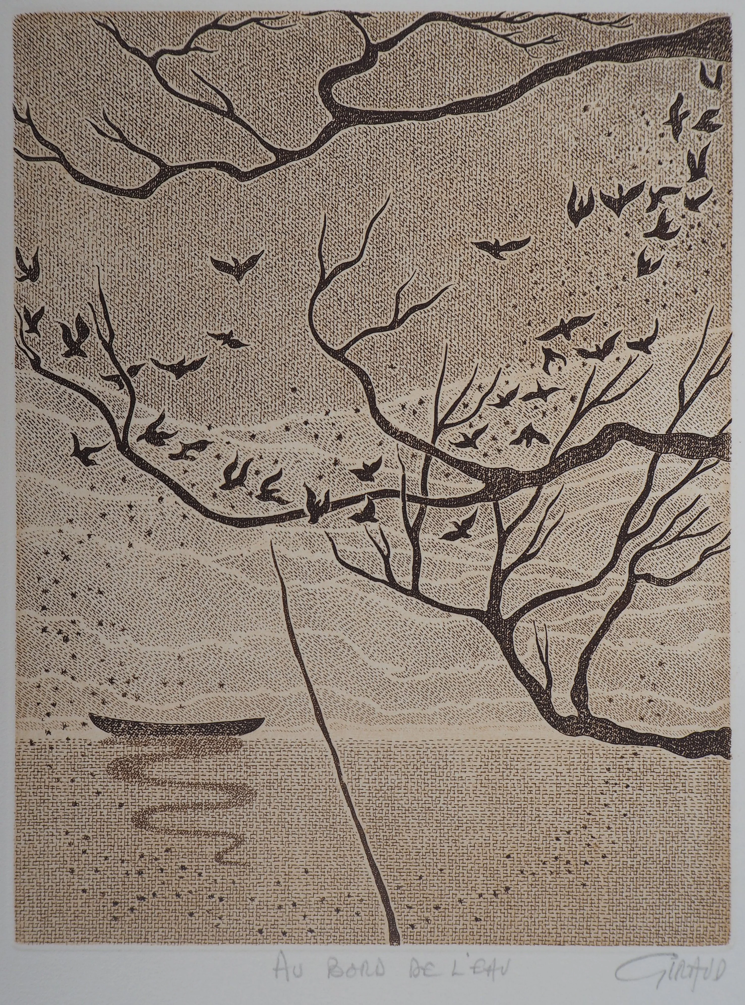 GIRAUD : Au bord de l’eau, Gravure originale signée - Image 3