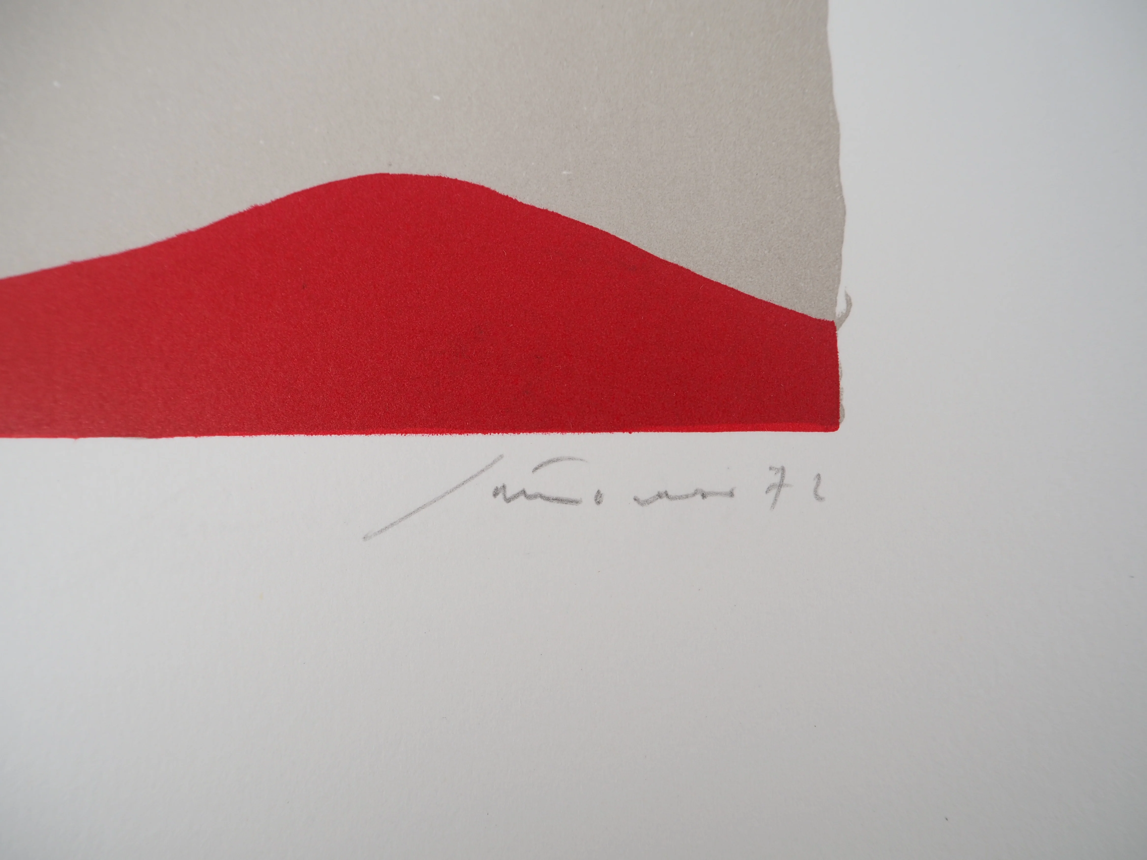 Giuseppe SANTOMASO : Montagne Noire Renversée, Lithographie originale signée - Image 2