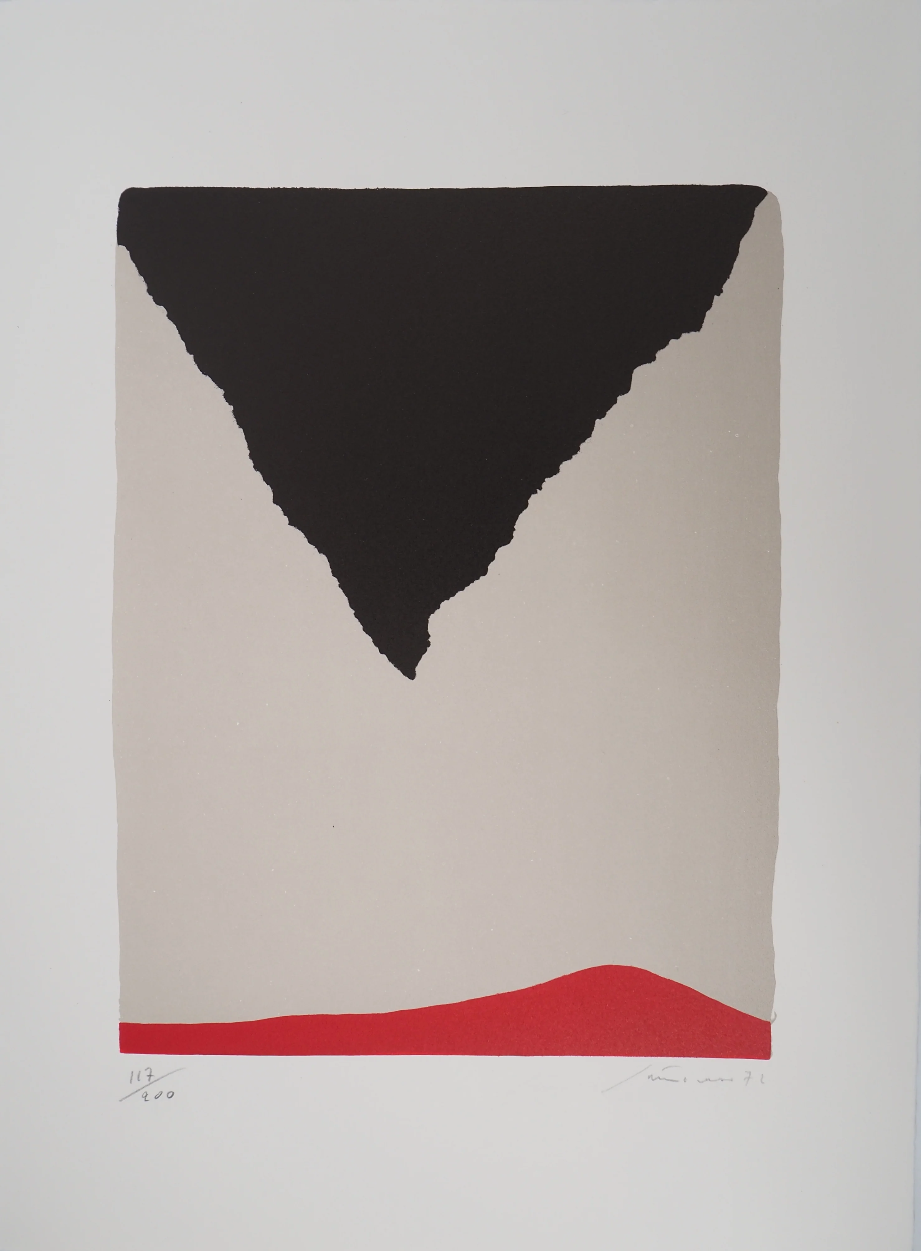 Giuseppe SANTOMASO : Montagne Noire Renversée, Lithographie originale signée - Image 3