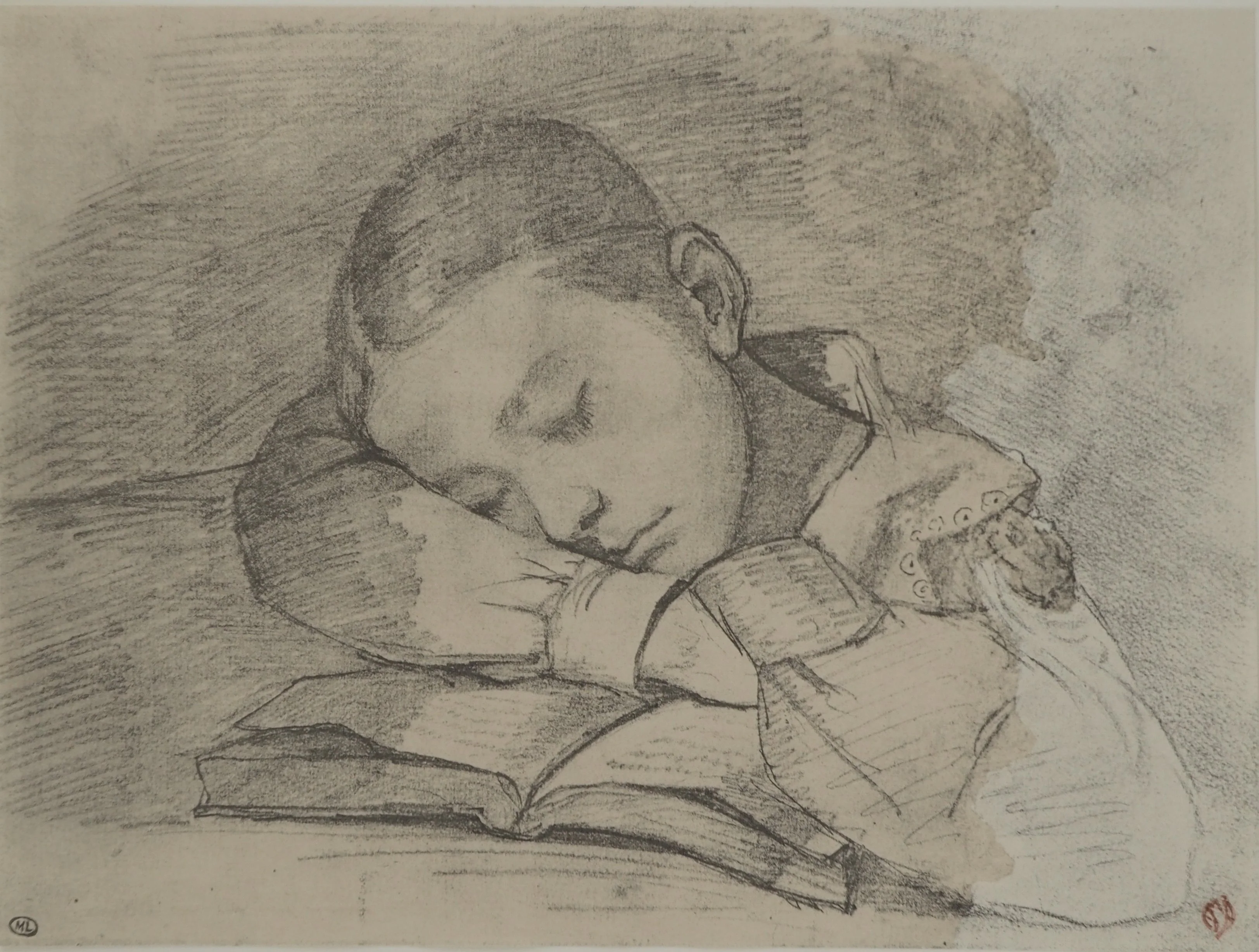 Gustave COURBET : Jeune fille endormie, Lithographie et pochoir