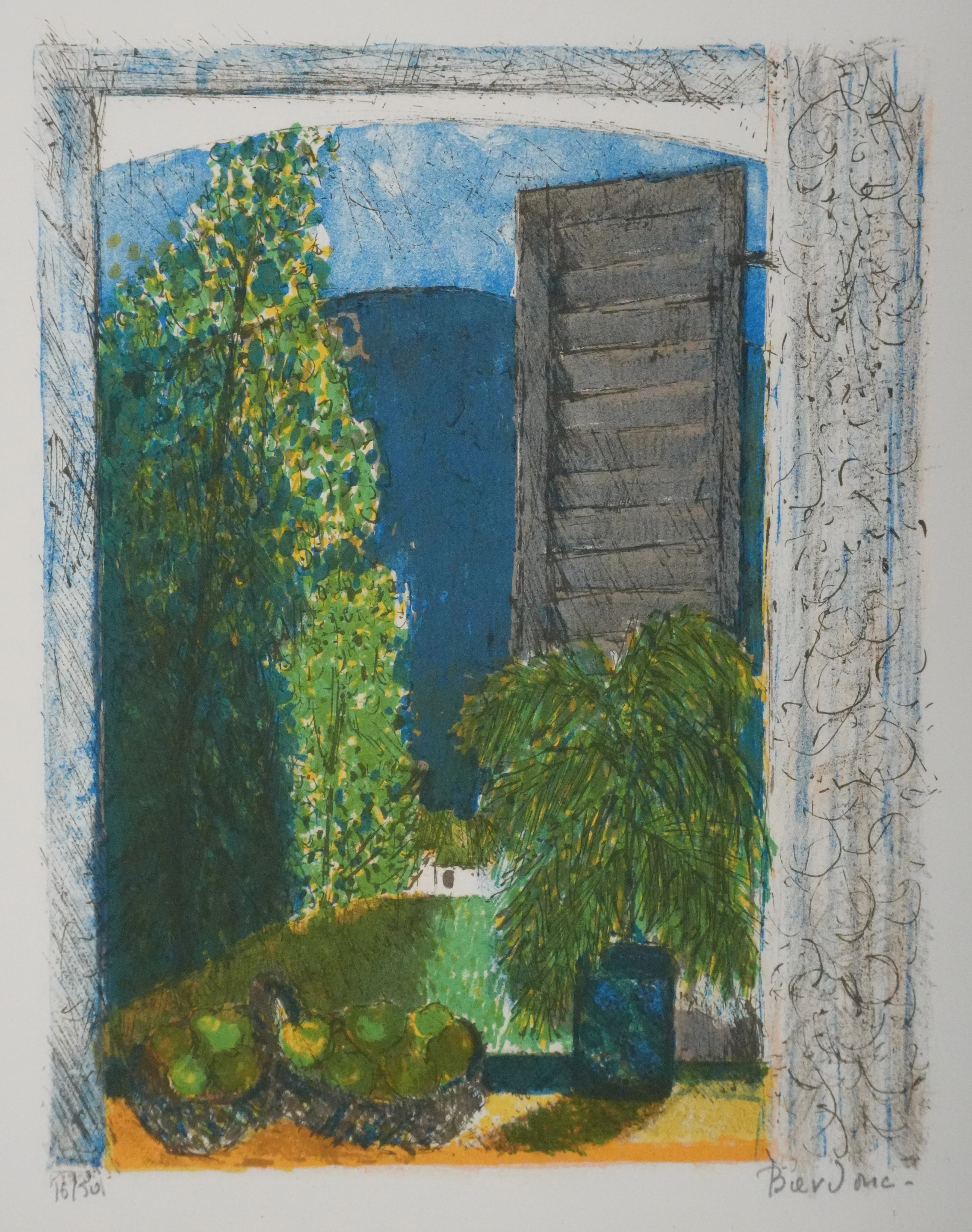 Guy BARDONE : Fenêtre aux fruits, Lithographie originale signée - Image 3