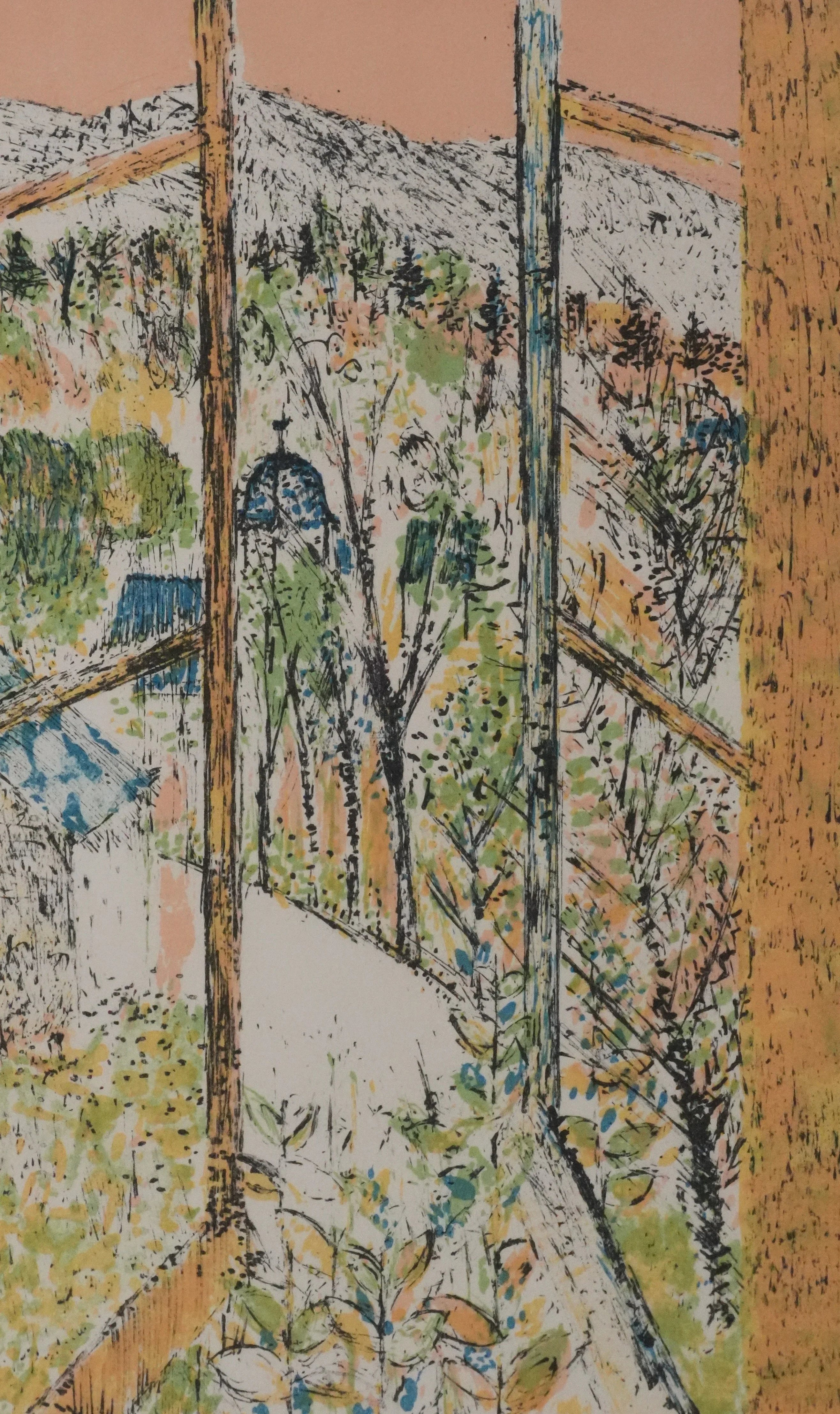 Guy BARDONE : Fenêtre ouverte sur le jardin, Lithographie originale signée - Image 4