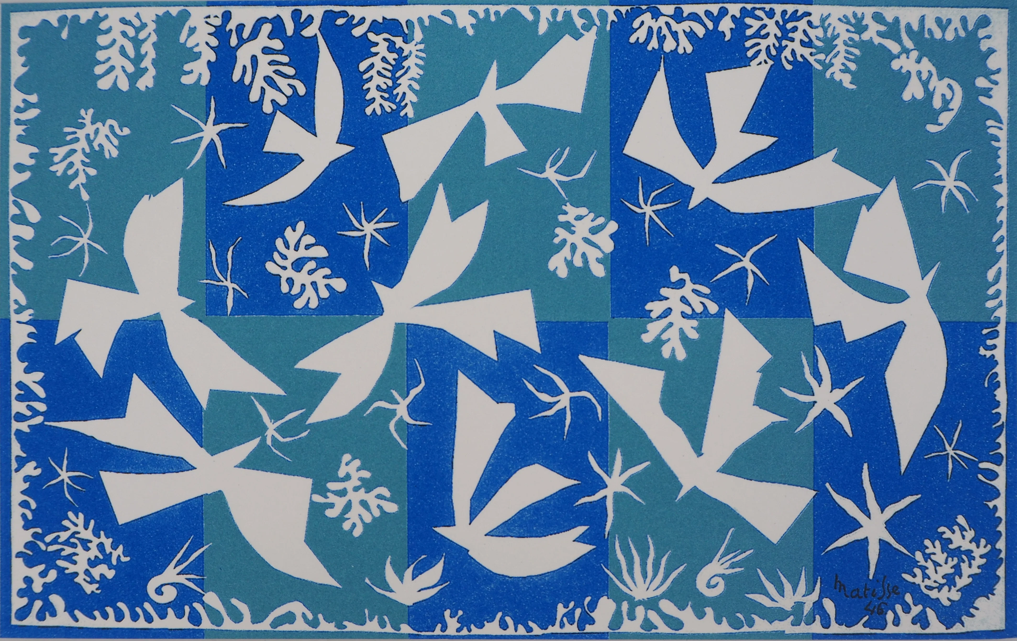 Henri MATISSE : Colombes dans le ciel, Sérigraphie signée